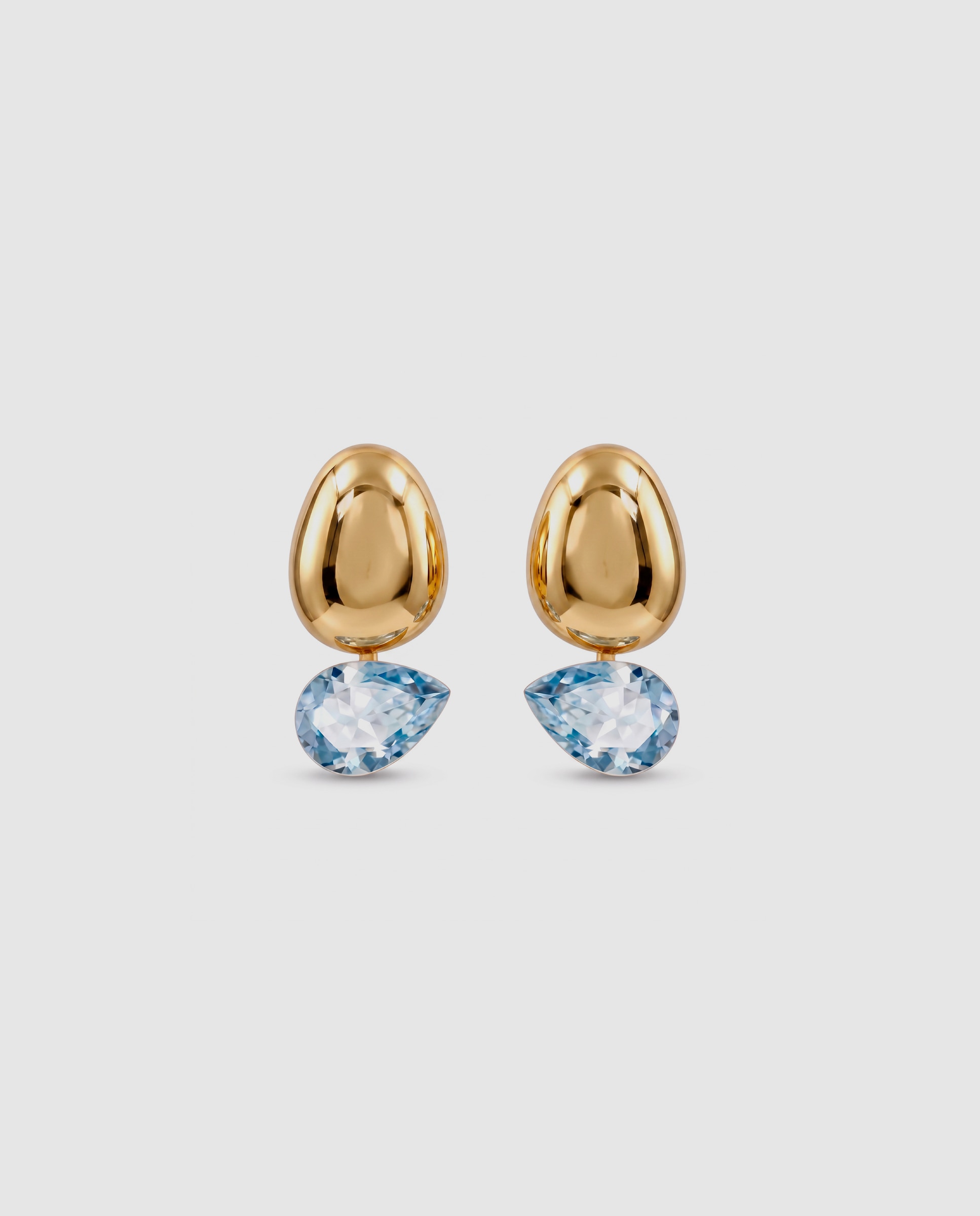 Pendientes africa con cristal acabados en oro amarillo de 18k - Luxenter - Azul Azul-3