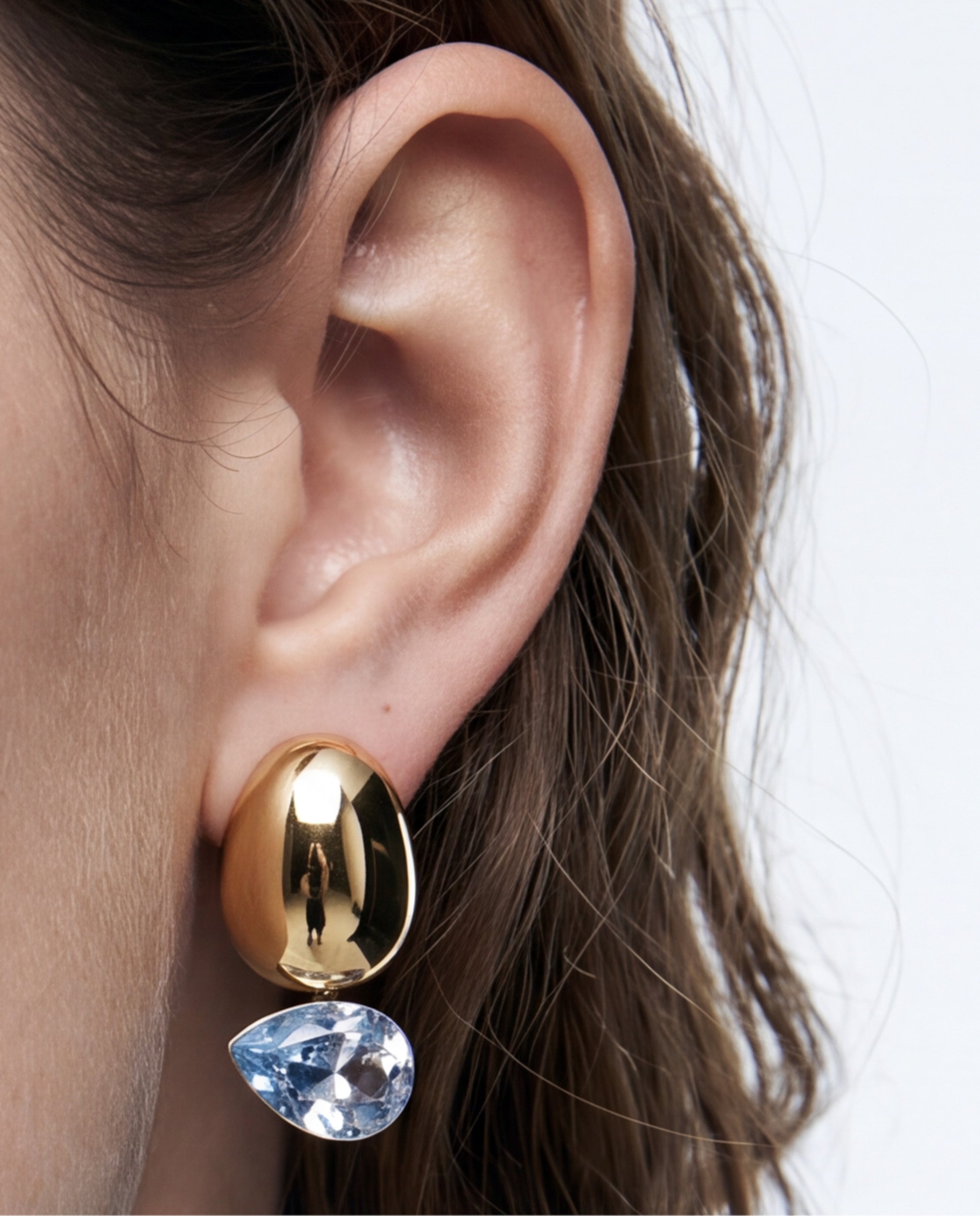 Pendientes africa con cristal acabados en oro amarillo de 18k - Luxenter - Azul Azul-4