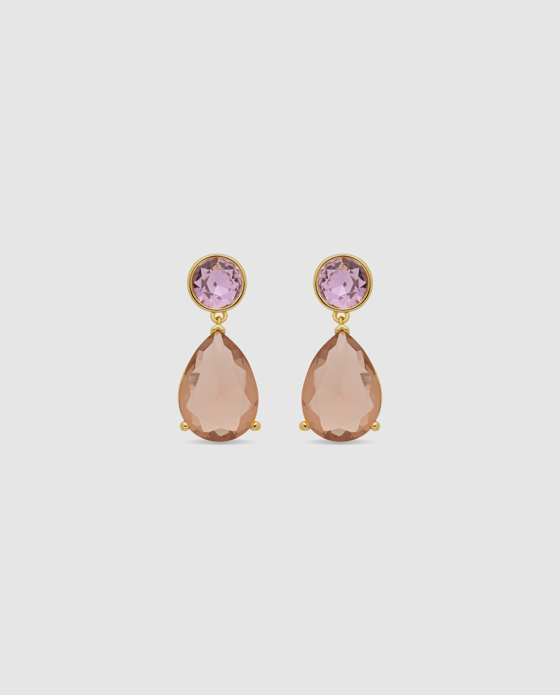 Pendientes africa con cristal acabados en oro amarillo de 18k - Luxenter - Rojo Rojo-1