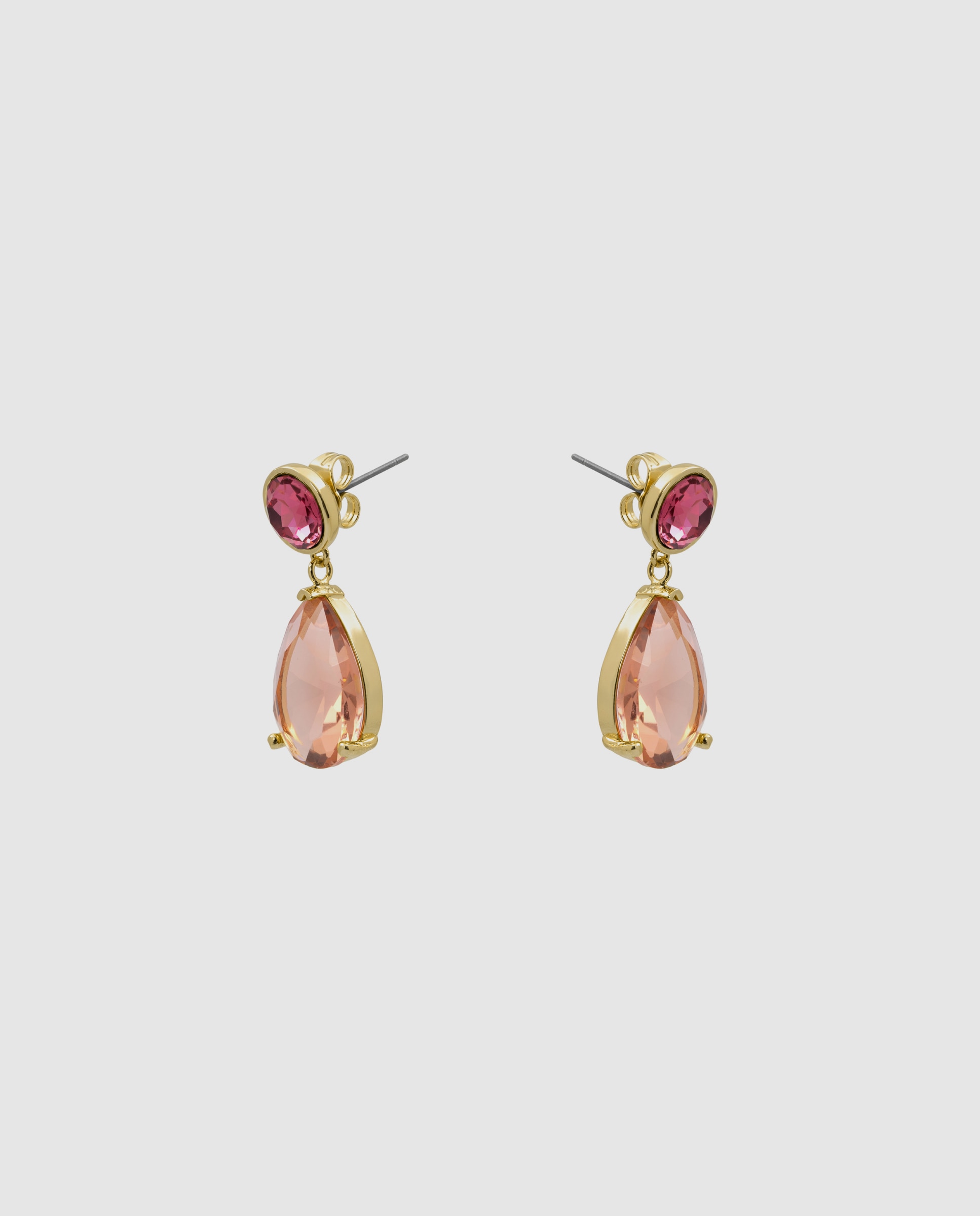 Pendientes africa con cristal acabados en oro amarillo de 18k - Luxenter - Rojo Rojo-3