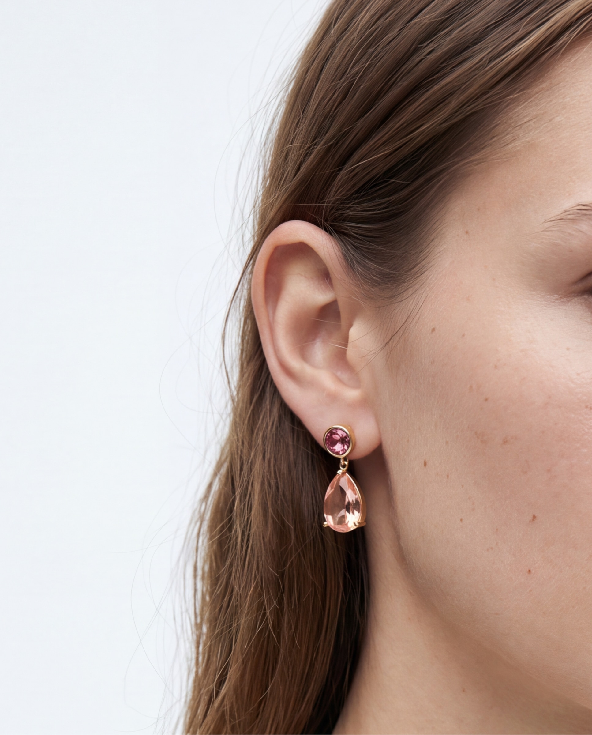 Pendientes africa con cristal acabados en oro amarillo de 18k - Luxenter - Rojo Rojo-4