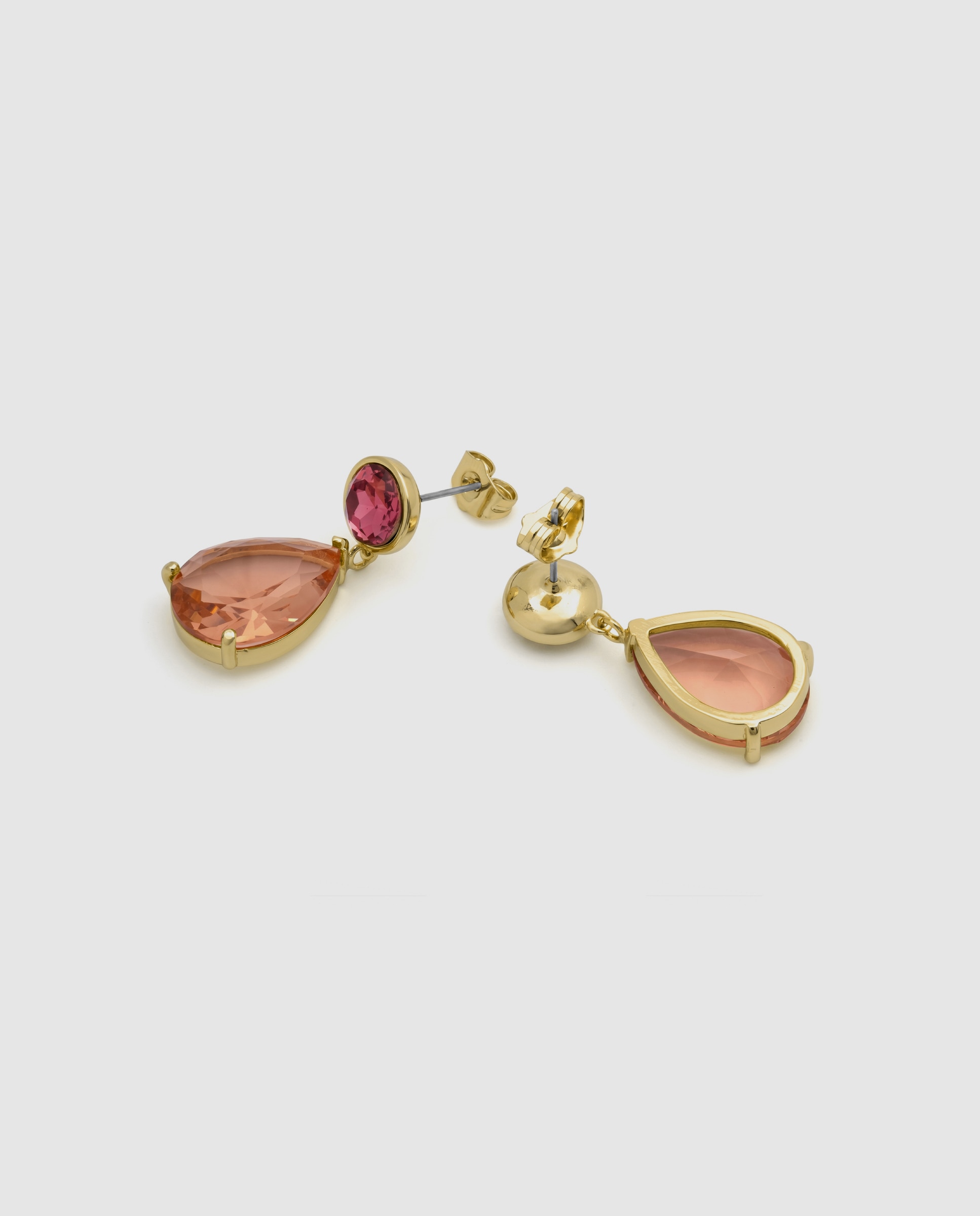 Pendientes africa con cristal acabados en oro amarillo de 18k - Luxenter - Rojo Rojo-6