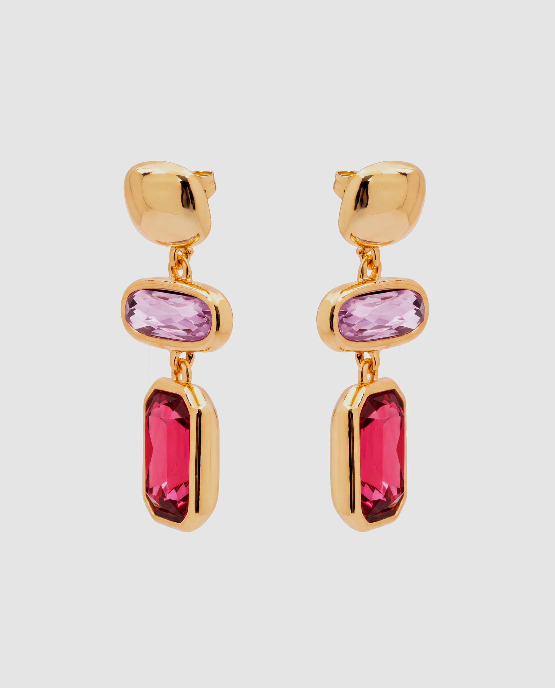 Pendientes africa con cristal acabados en oro amarillo de 18k - Luxenter - Multicolor Multicolor-3