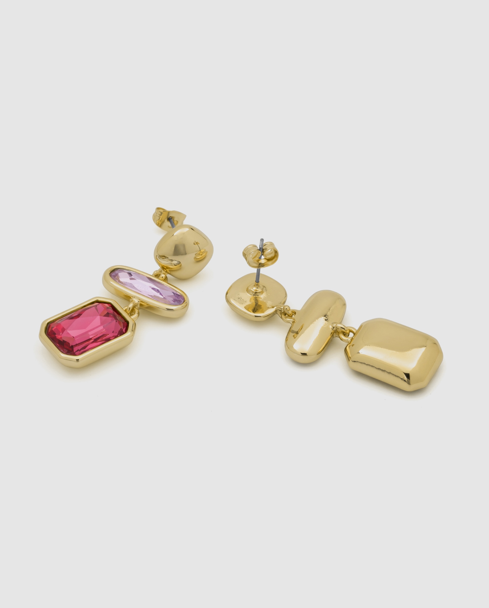 Pendientes africa con cristal acabados en oro amarillo de 18k - Luxenter - Multicolor Multicolor-6