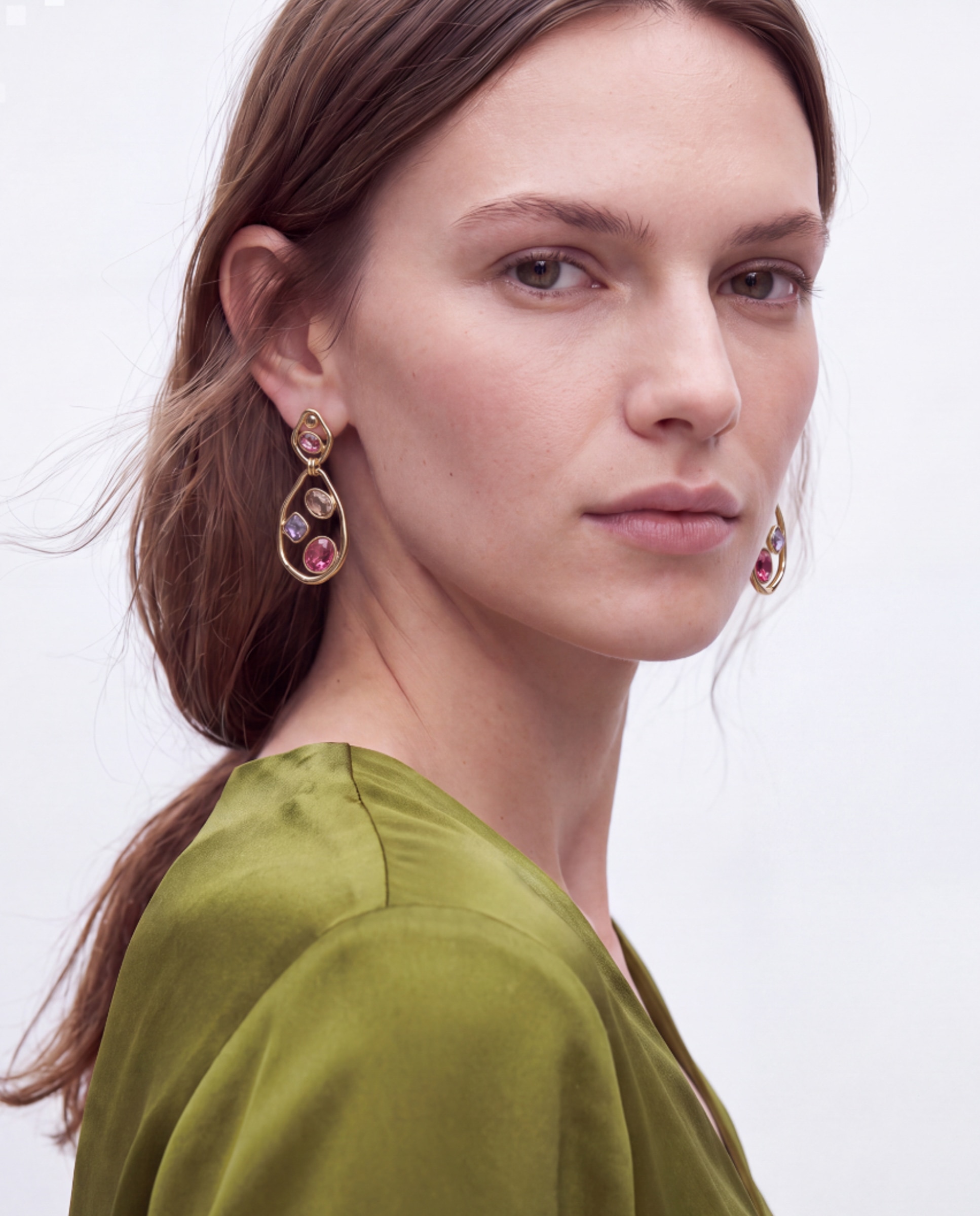 Pendientes africa con cristal acabados en oro amarillo de 18k - Luxenter - Multicolor Multicolor-5
