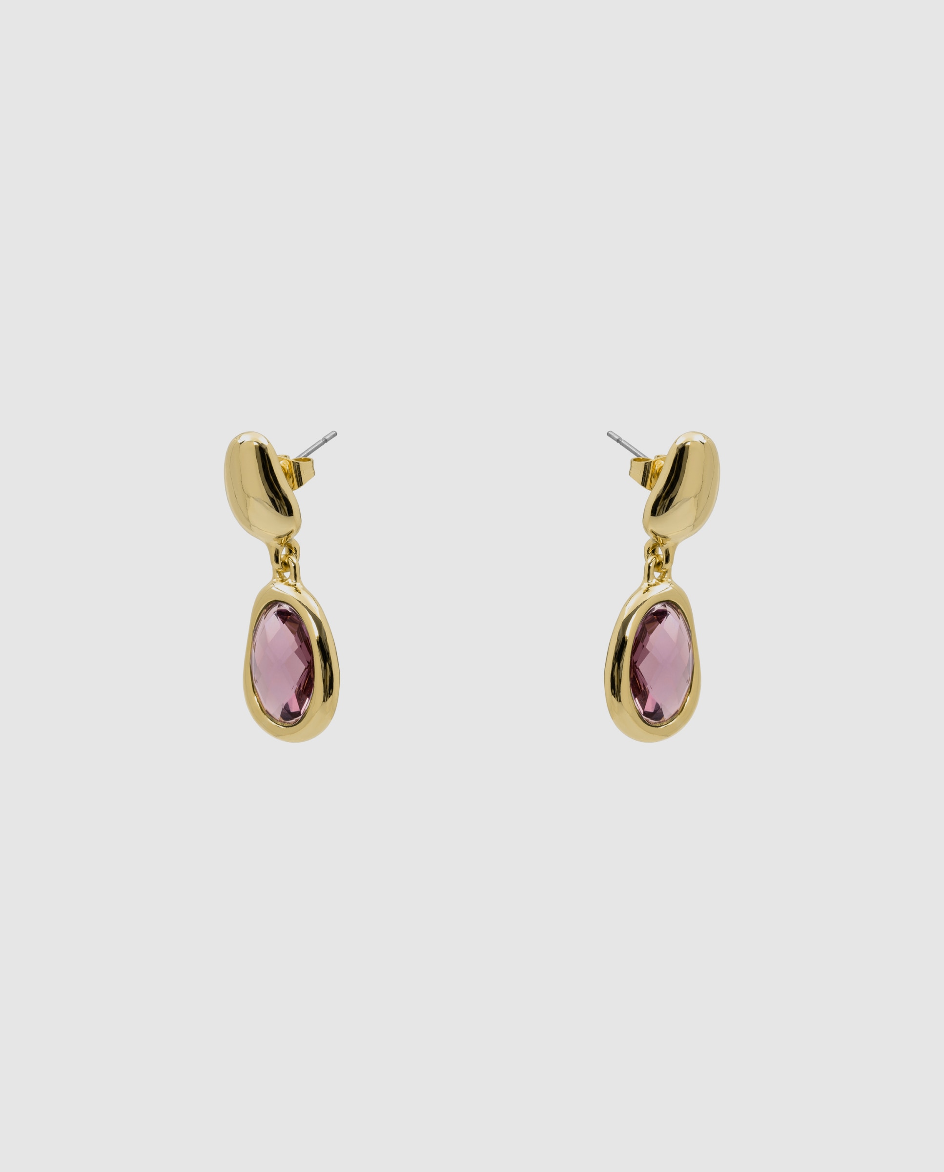 Pendientes africa con cristal acabados en oro amarillo de 18k - Luxenter - Morado Morado-3