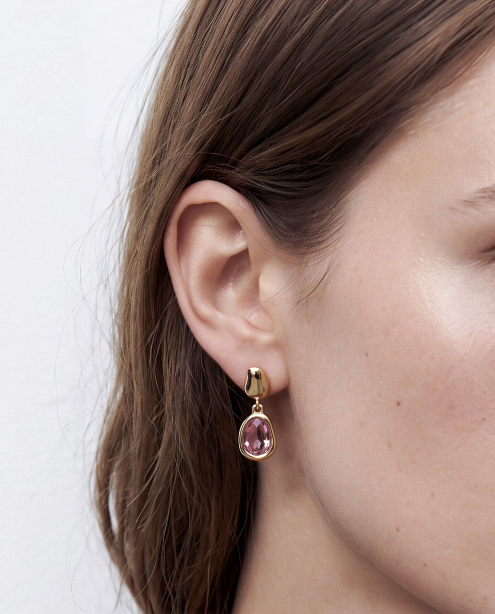 Pendientes africa con cristal acabados en oro amarillo de 18k - Luxenter - Morado Morado-4