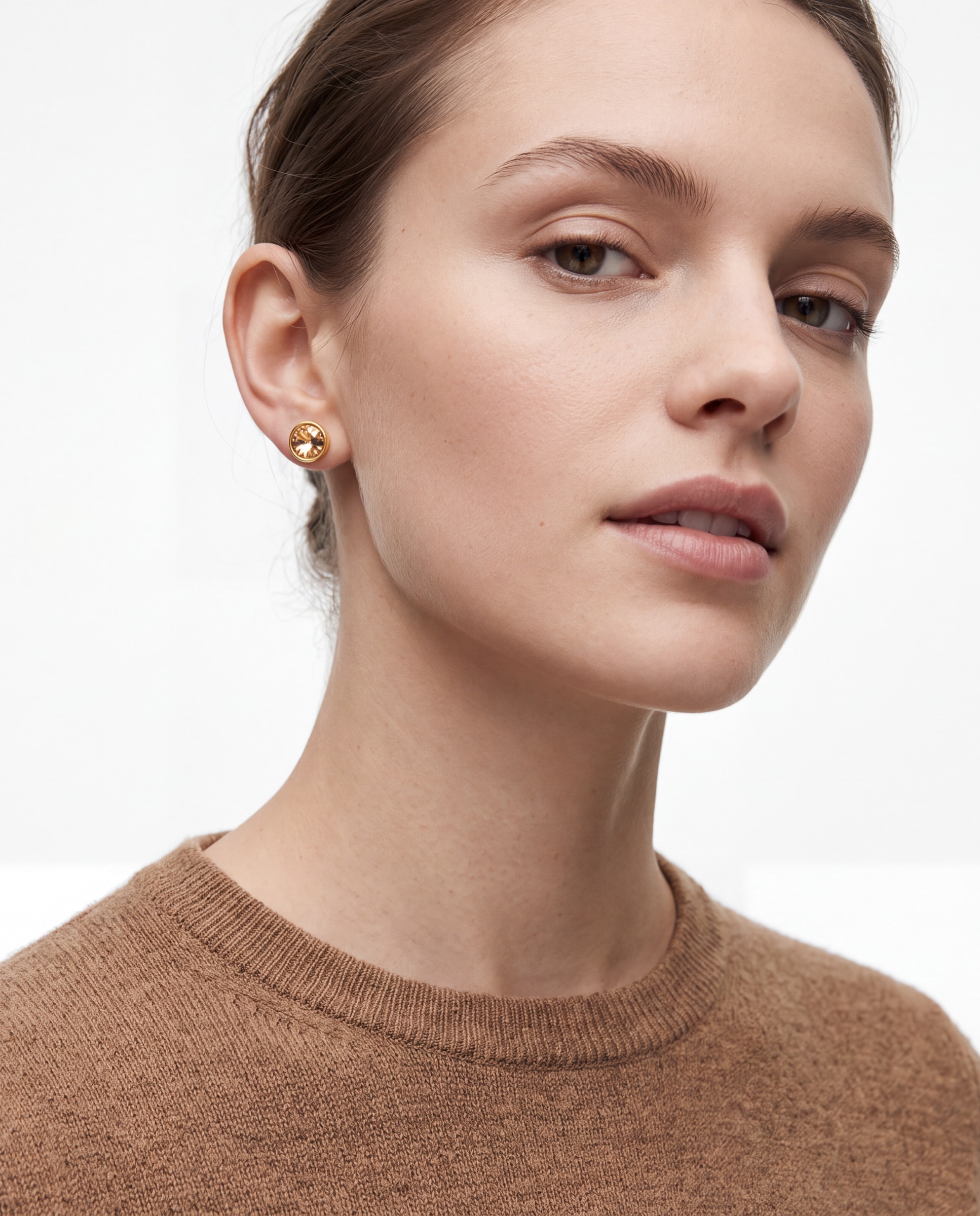 Pendientes africa con cristal acabados en oro amarillo de 18k - Luxenter - Naranja Naranja-2