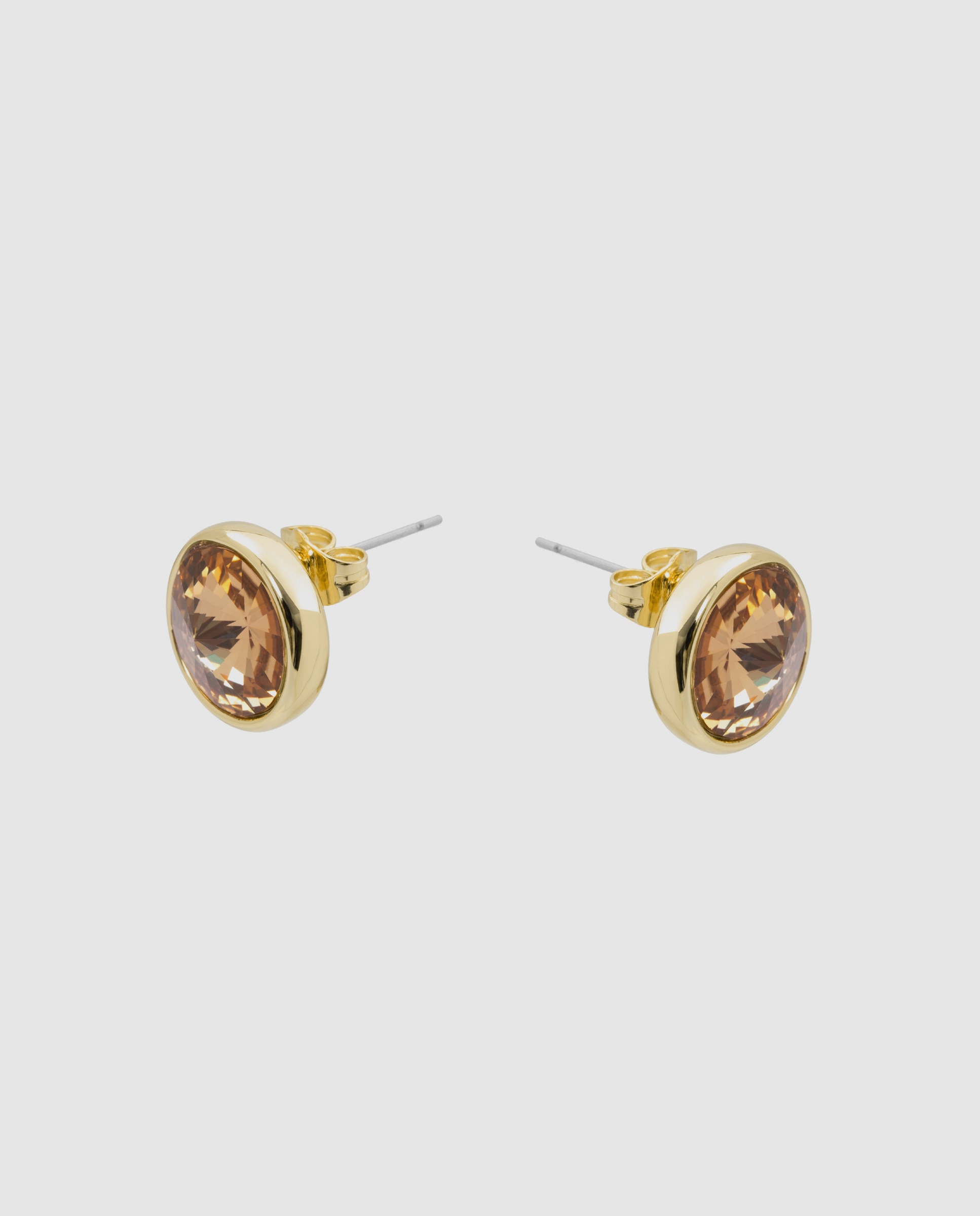 Pendientes africa con cristal acabados en oro amarillo de 18k - Luxenter - Naranja Naranja-3