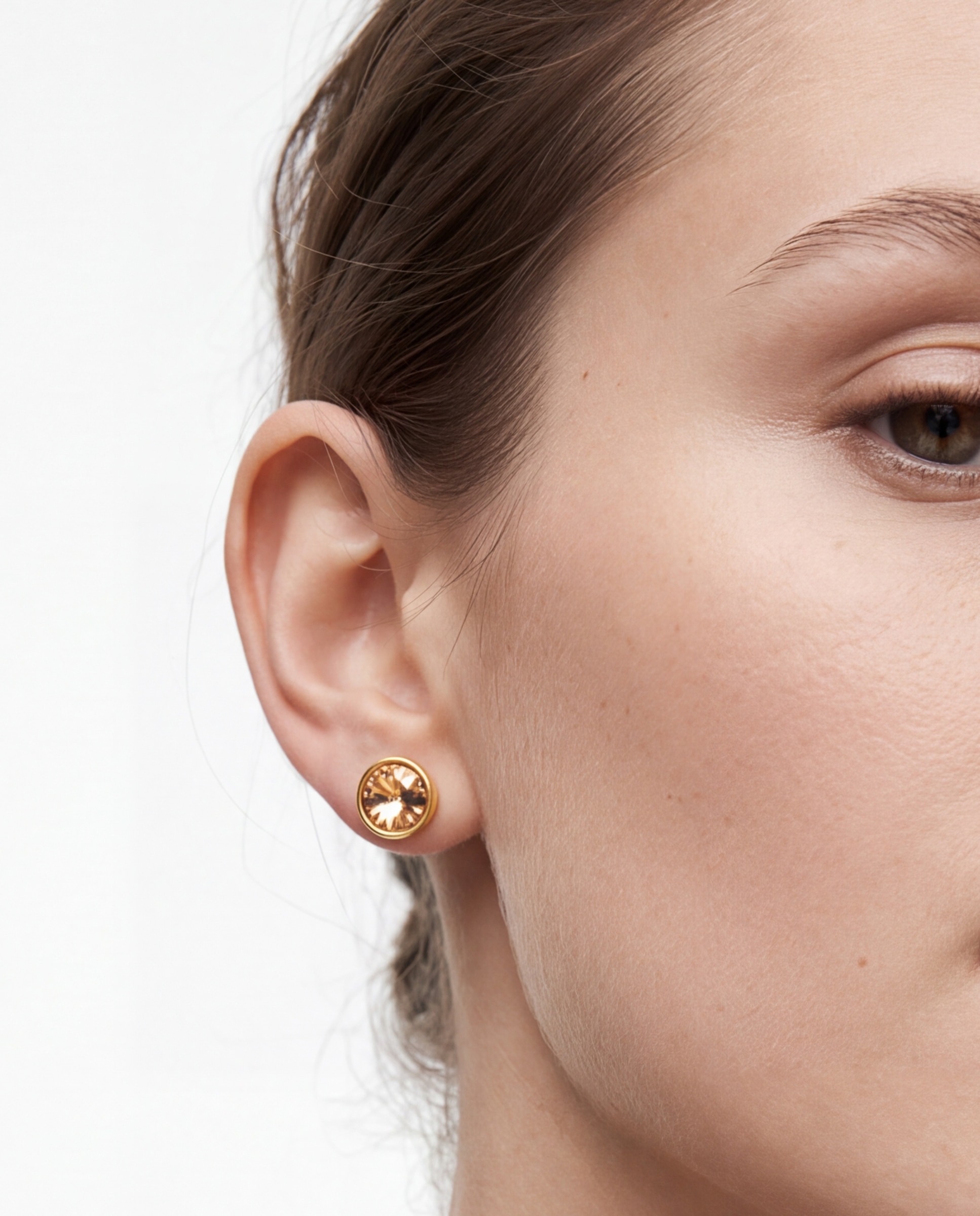 Pendientes africa con cristal acabados en oro amarillo de 18k - Luxenter - Naranja Naranja-4
