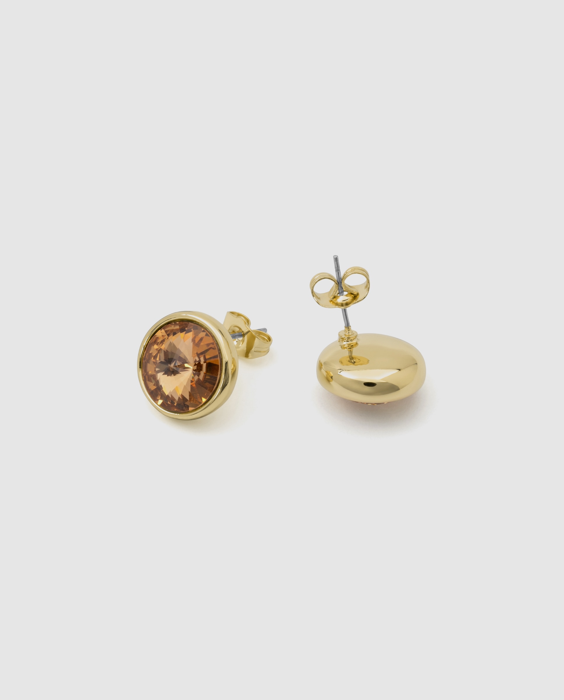Pendientes africa con cristal acabados en oro amarillo de 18k - Luxenter - Naranja Naranja-6