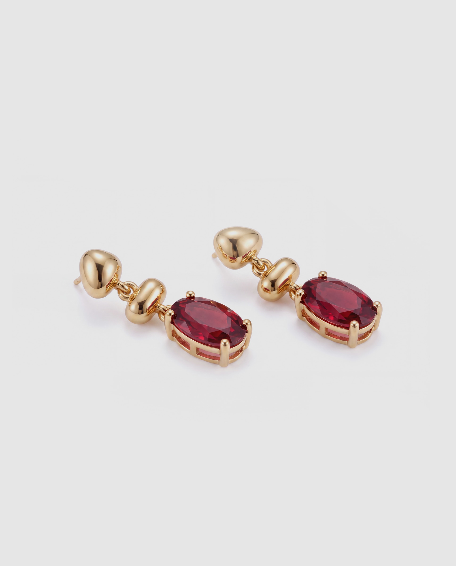 Pendientes africa con cristal acabados en oro amarillo de 18k - Luxenter - Rojo Rojo-6