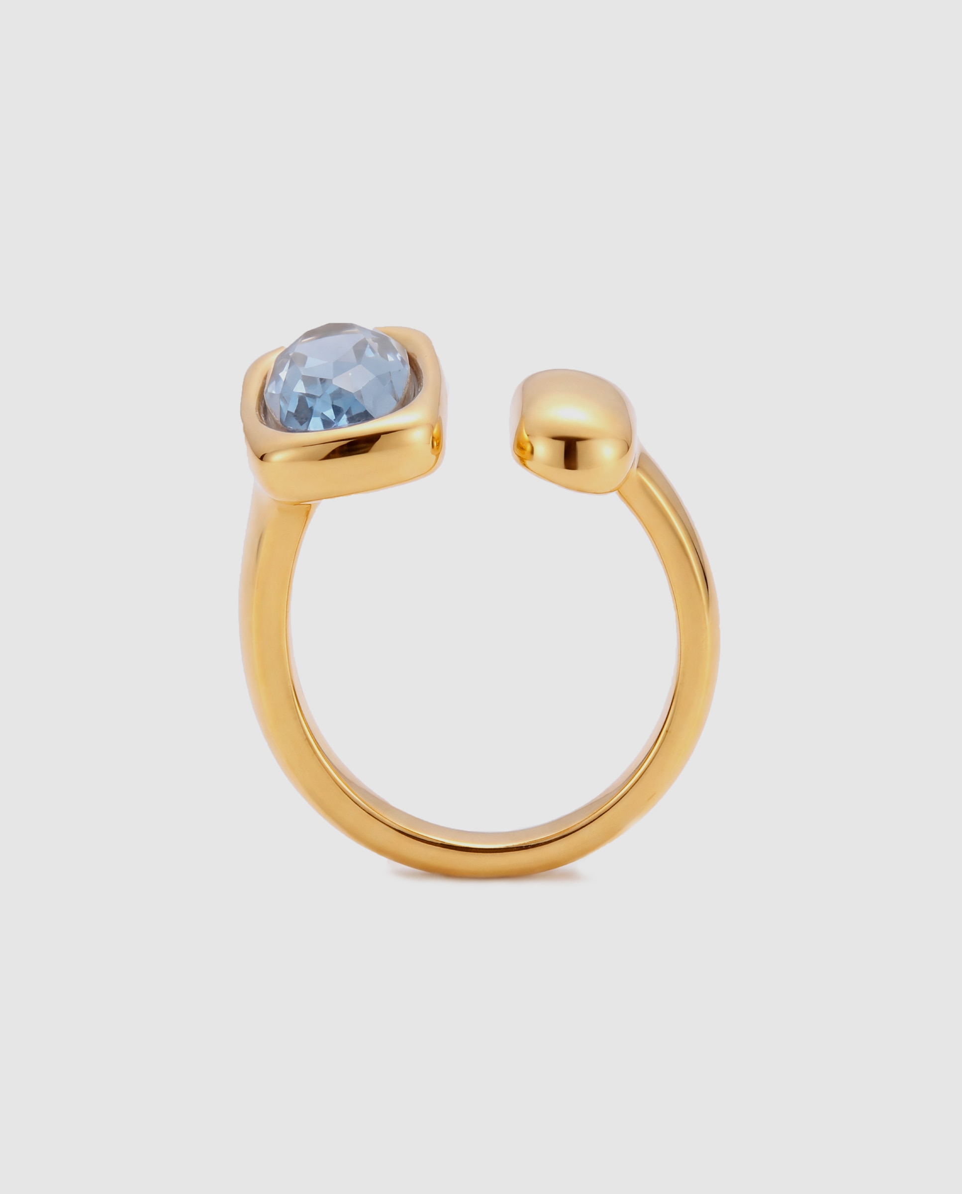Anillo africa con cristal acabado en oro amarillo de 18k - Luxenter - Azul Azul-7