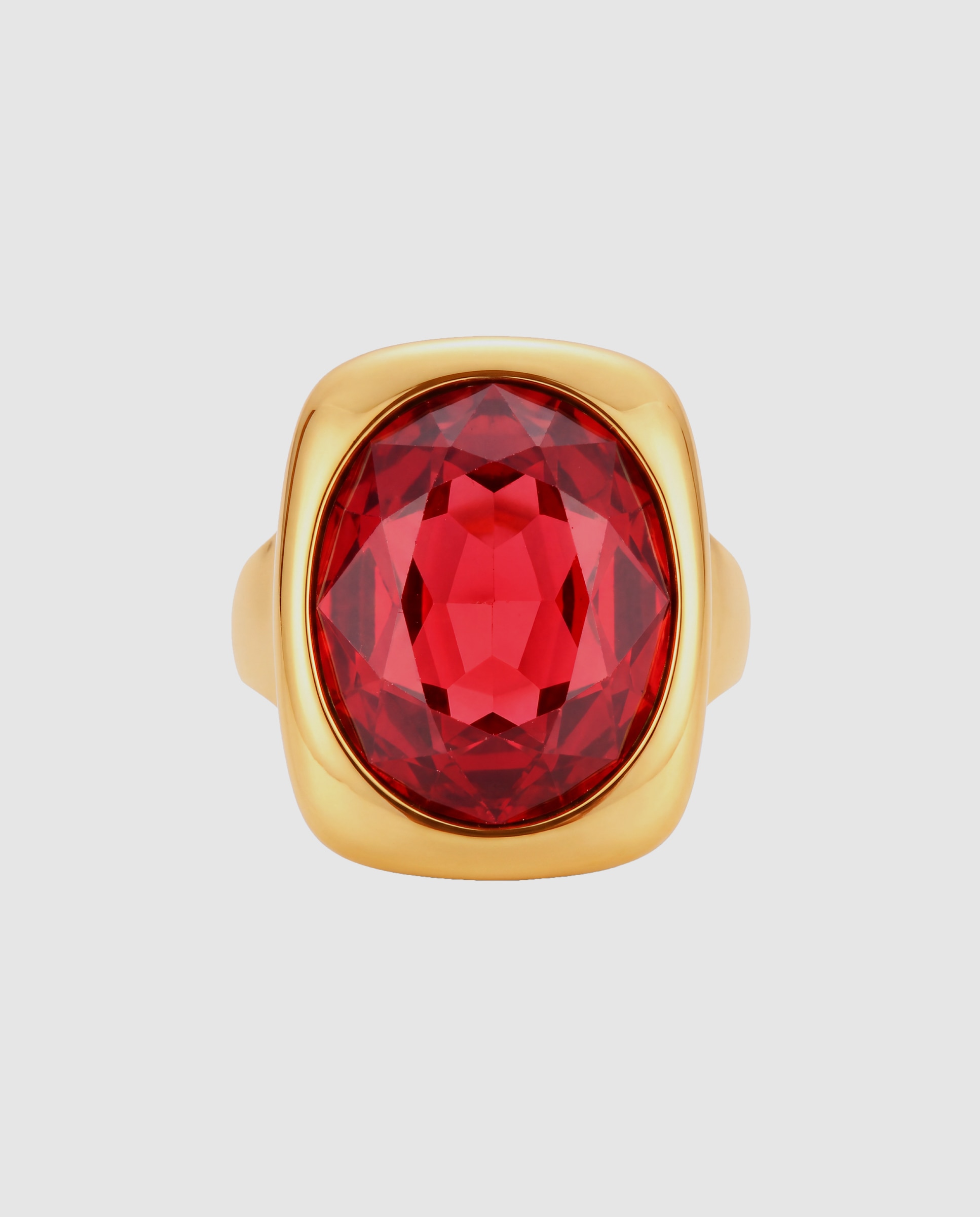 Anillo africa con cristal acabado en oro amarillo de 18k - Luxenter - Rojo Rojo-6