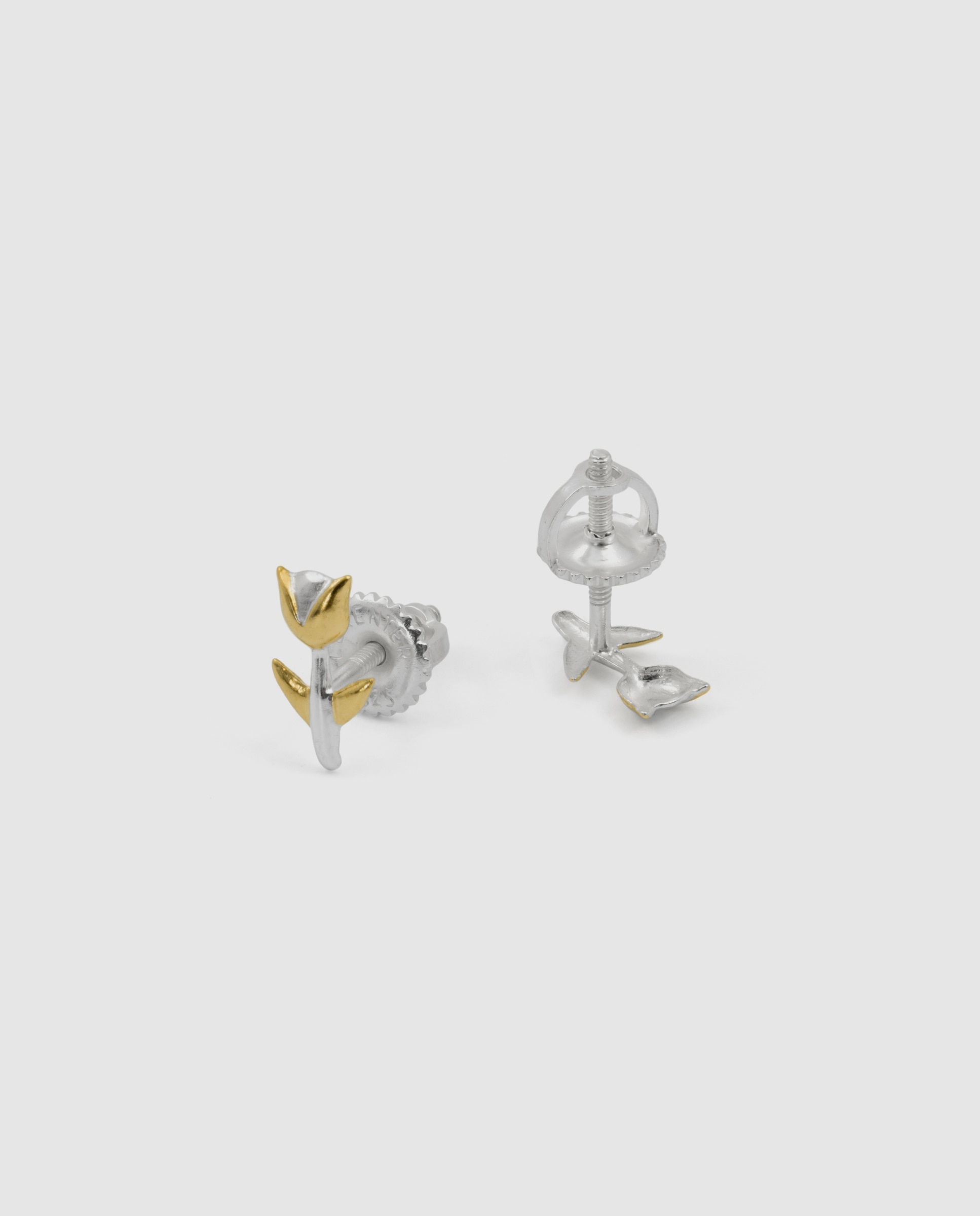 Pendientes kids de plata de ley 925 acabados en oro amarillo 18k y rodio - Luxenter - Multicolor Multicolor-6