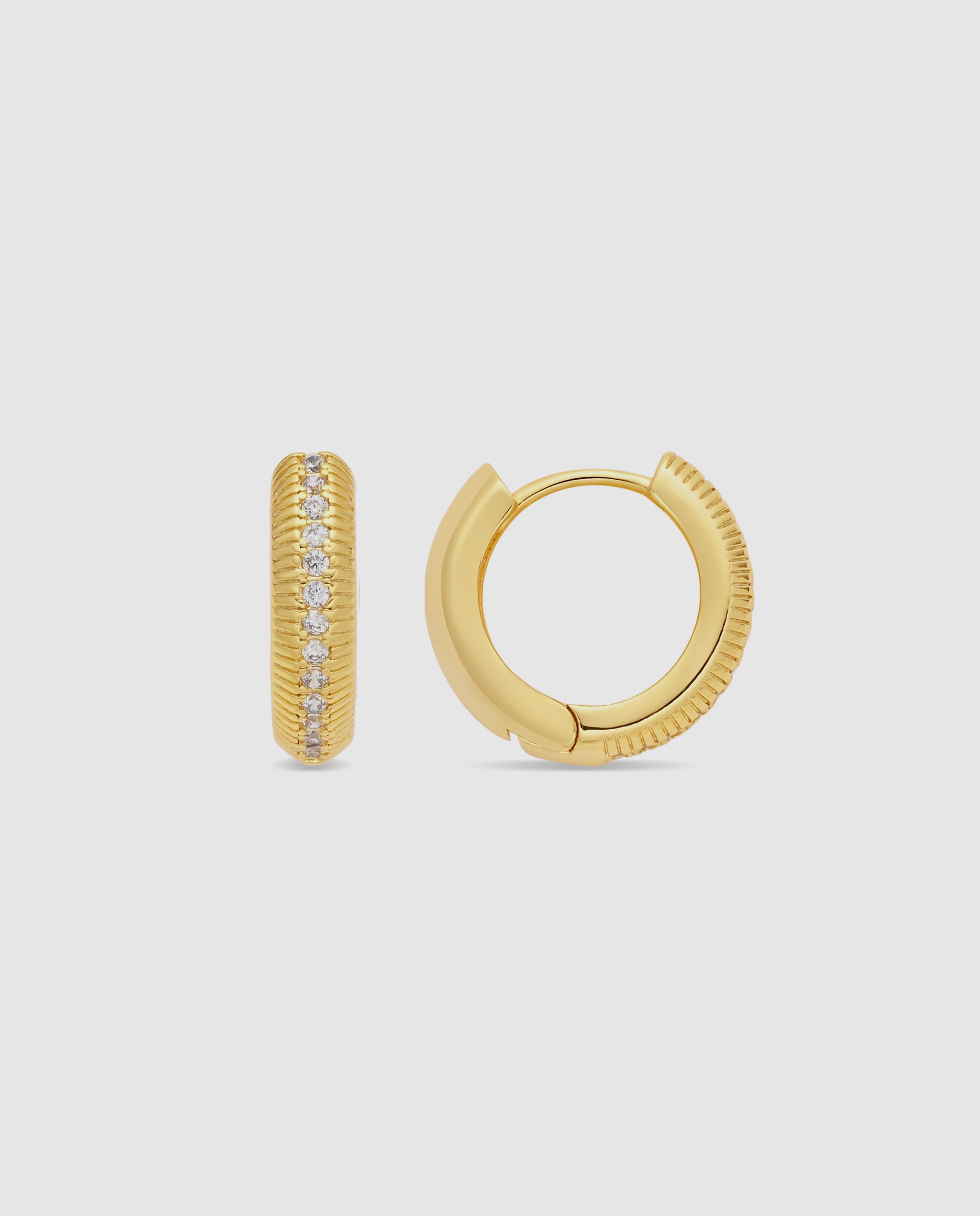 Pendientes acabados en oro amarillo 18k con circonita brillante - Luxenter - Dorado Dorado-1