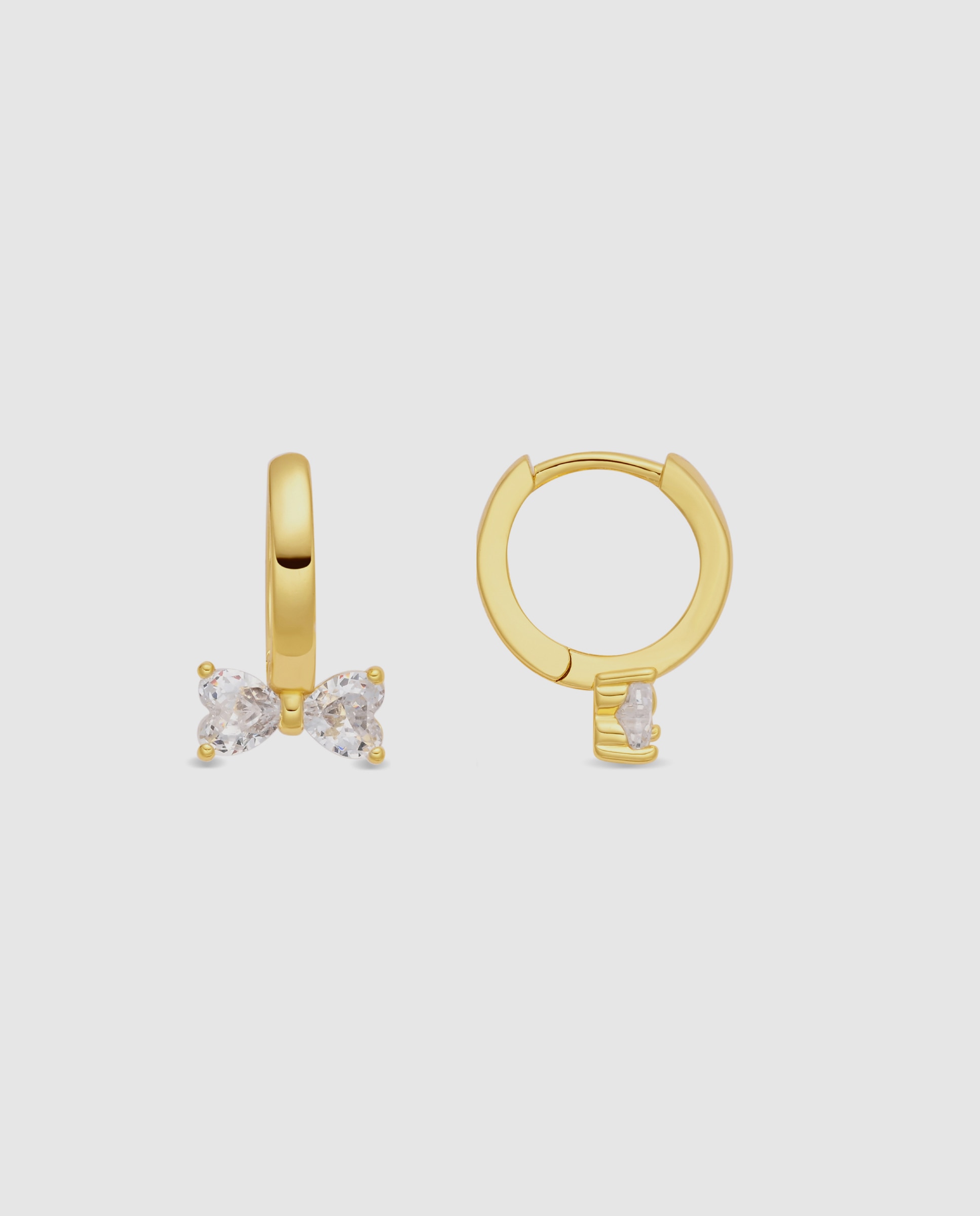 Pendientes acabados en oro amarillo 18k con circonita brillante - Luxenter - Dorado Dorado-1