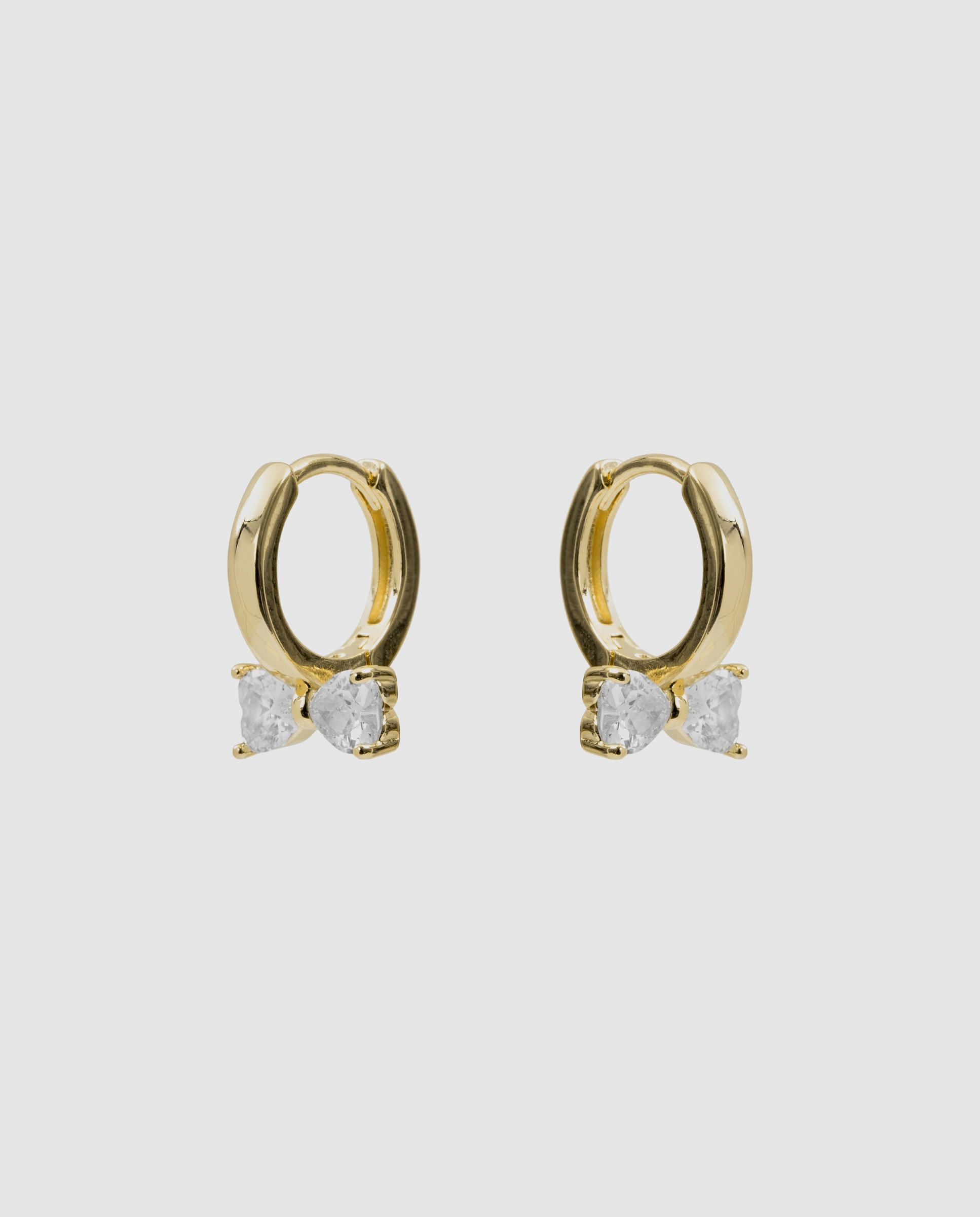 Pendientes acabados en oro amarillo 18k con circonita brillante - Luxenter - Dorado Dorado-3