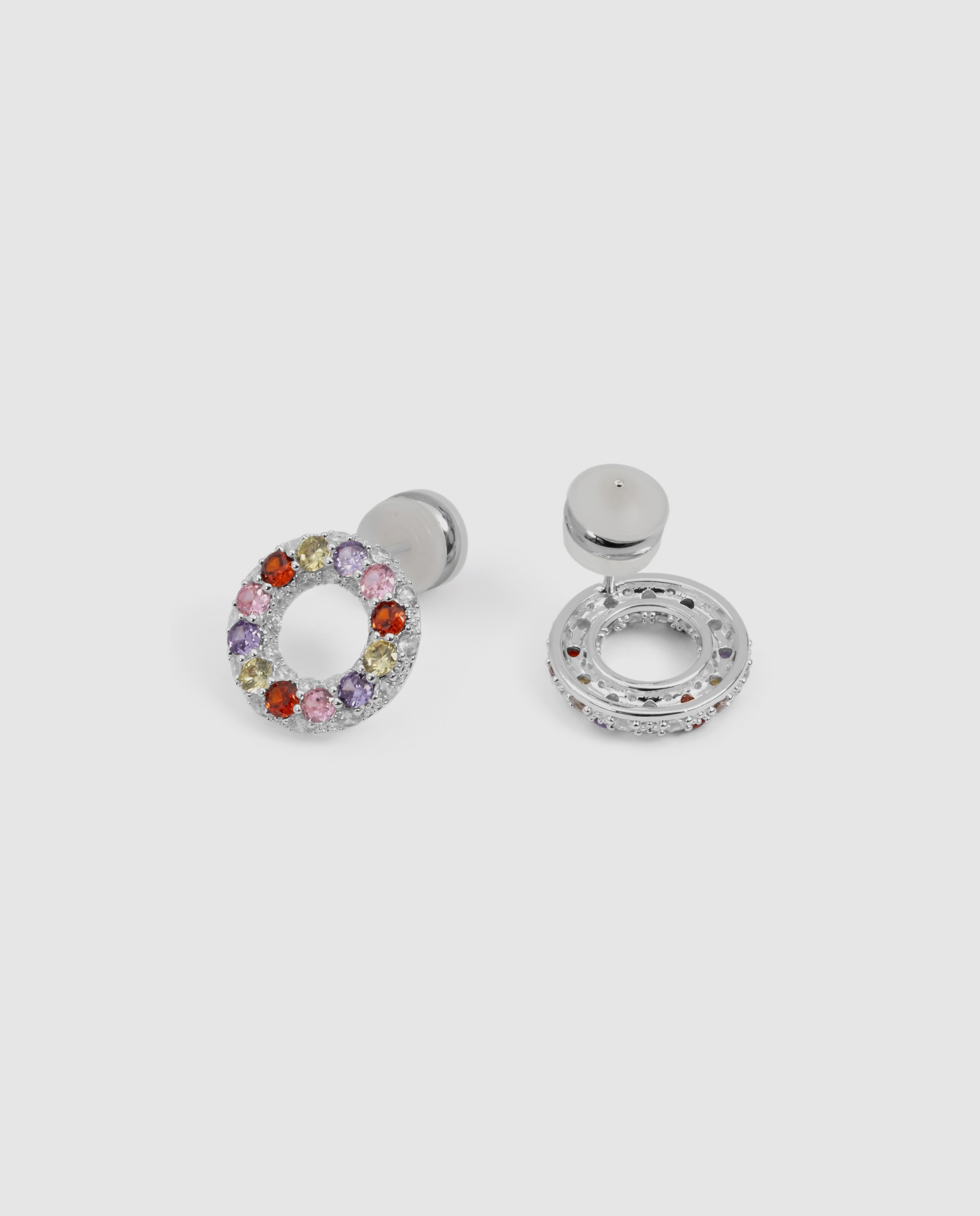 Pendientes basic con circonita acabados en rodio - Luxenter - Multicolor Multicolor-6