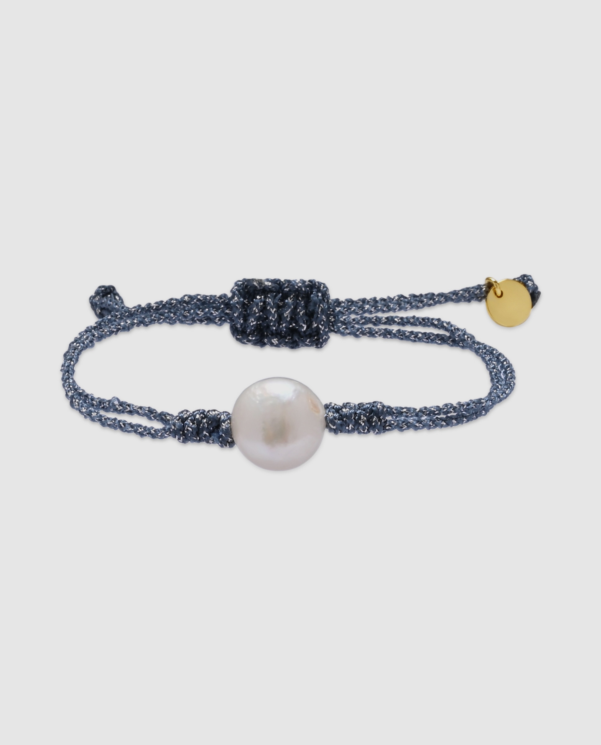 Pulsera africa con algodon acabada en oro de 18k - Luxenter - Azul Azul-1