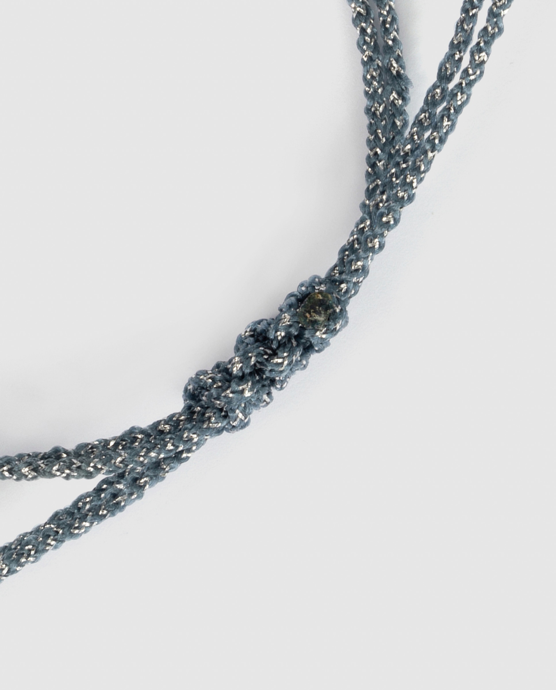 Pulsera africa con algodon acabada en oro de 18k - Luxenter - Azul Azul-7