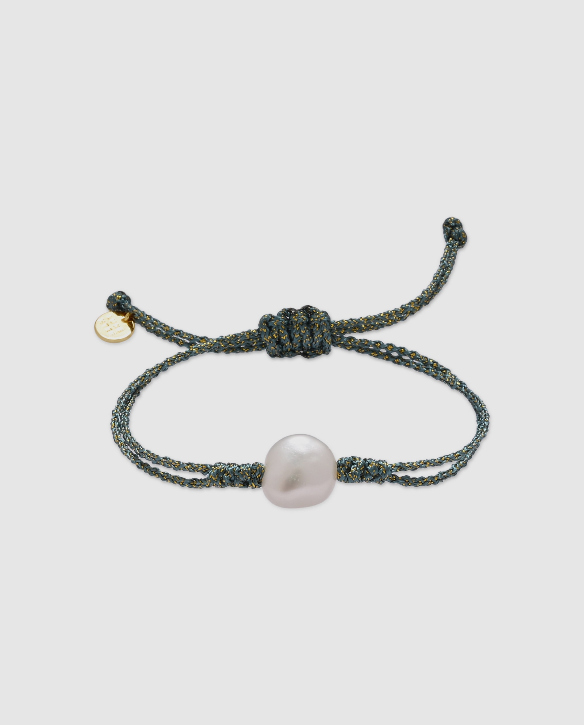 Pulsera africa con algodon acabada en oro de 18k - Luxenter - Verde Verde-1