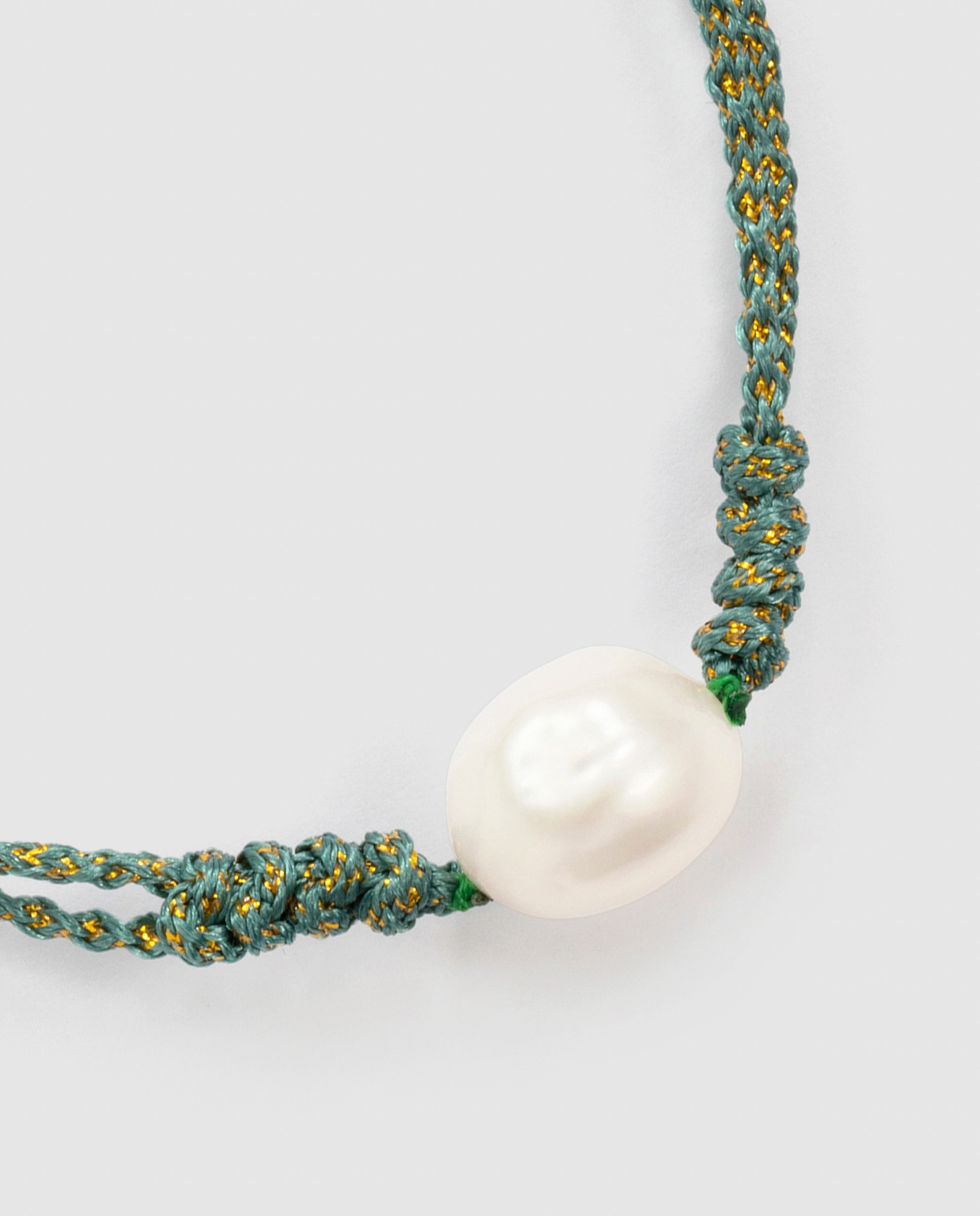 Pulsera africa con algodon acabada en oro de 18k - Luxenter - Verde Verde-6