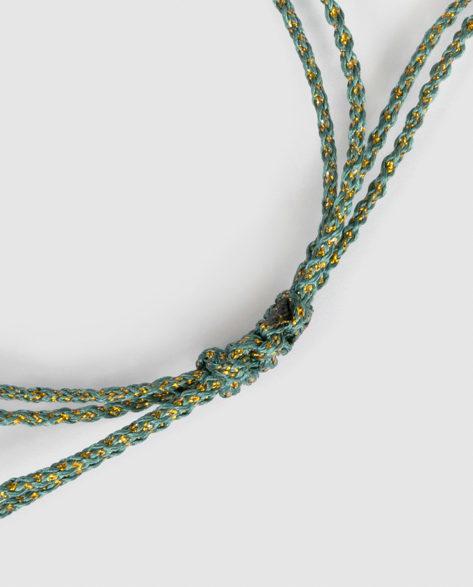 Pulsera africa con algodon acabada en oro de 18k - Luxenter - Verde Verde-7