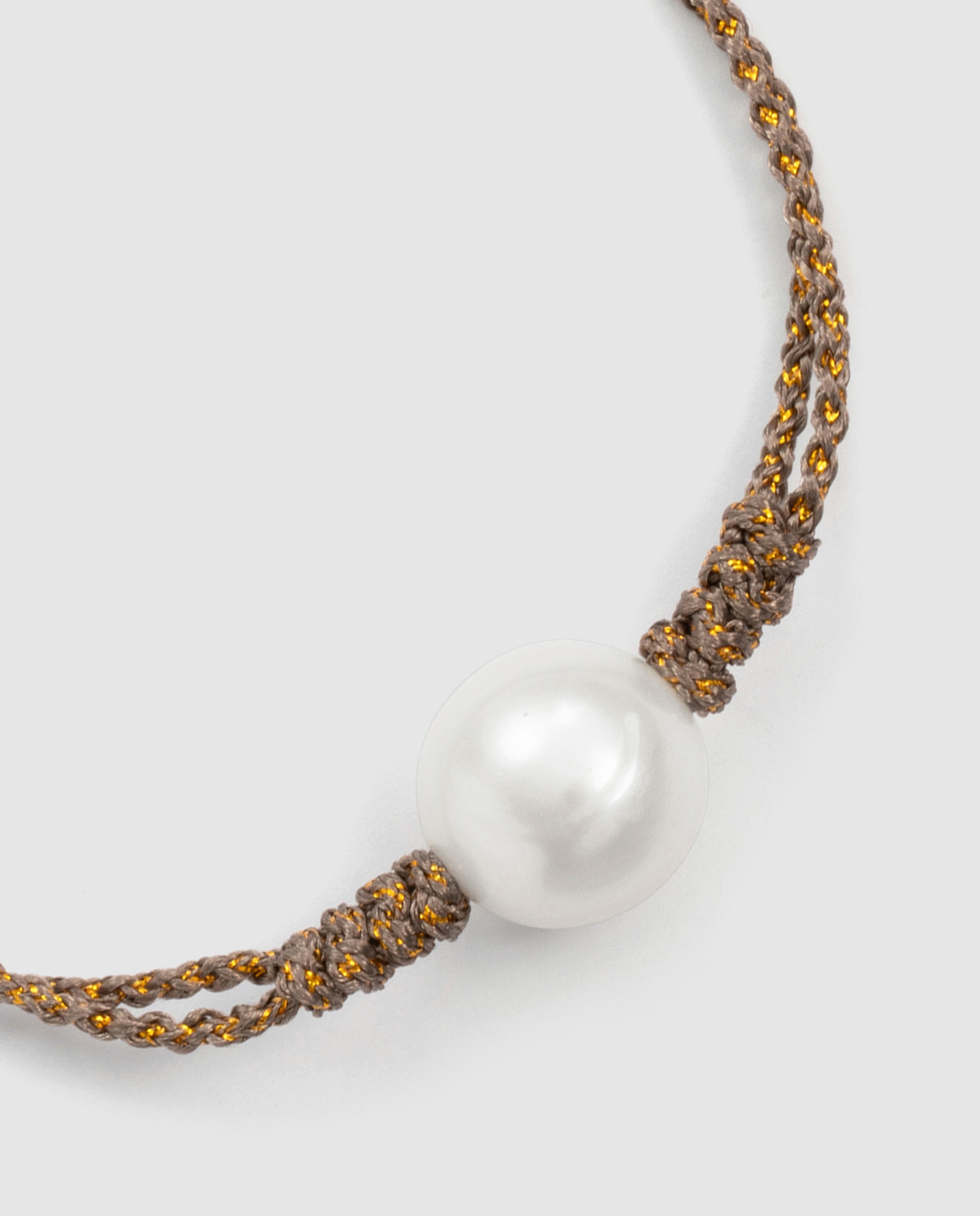 Pulsera africa con algodon acabada en oro de 18k - Luxenter - Marrón Marrón-6