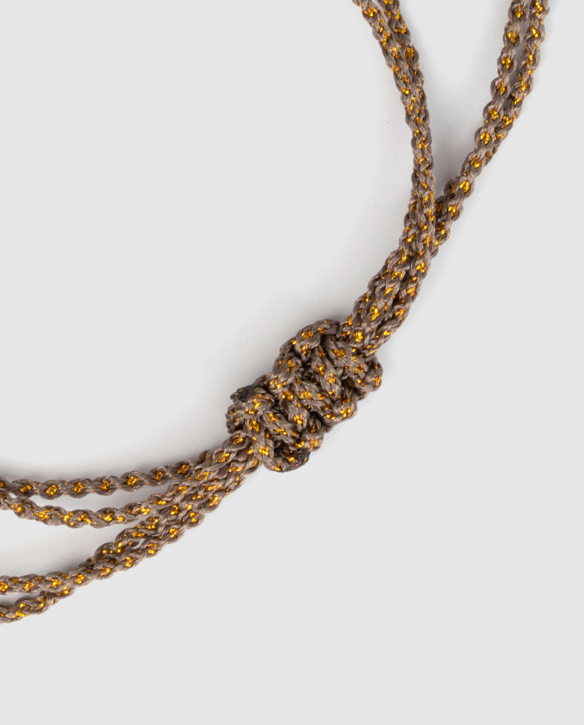 Pulsera africa con algodon acabada en oro de 18k - Luxenter - Marrón Marrón-7