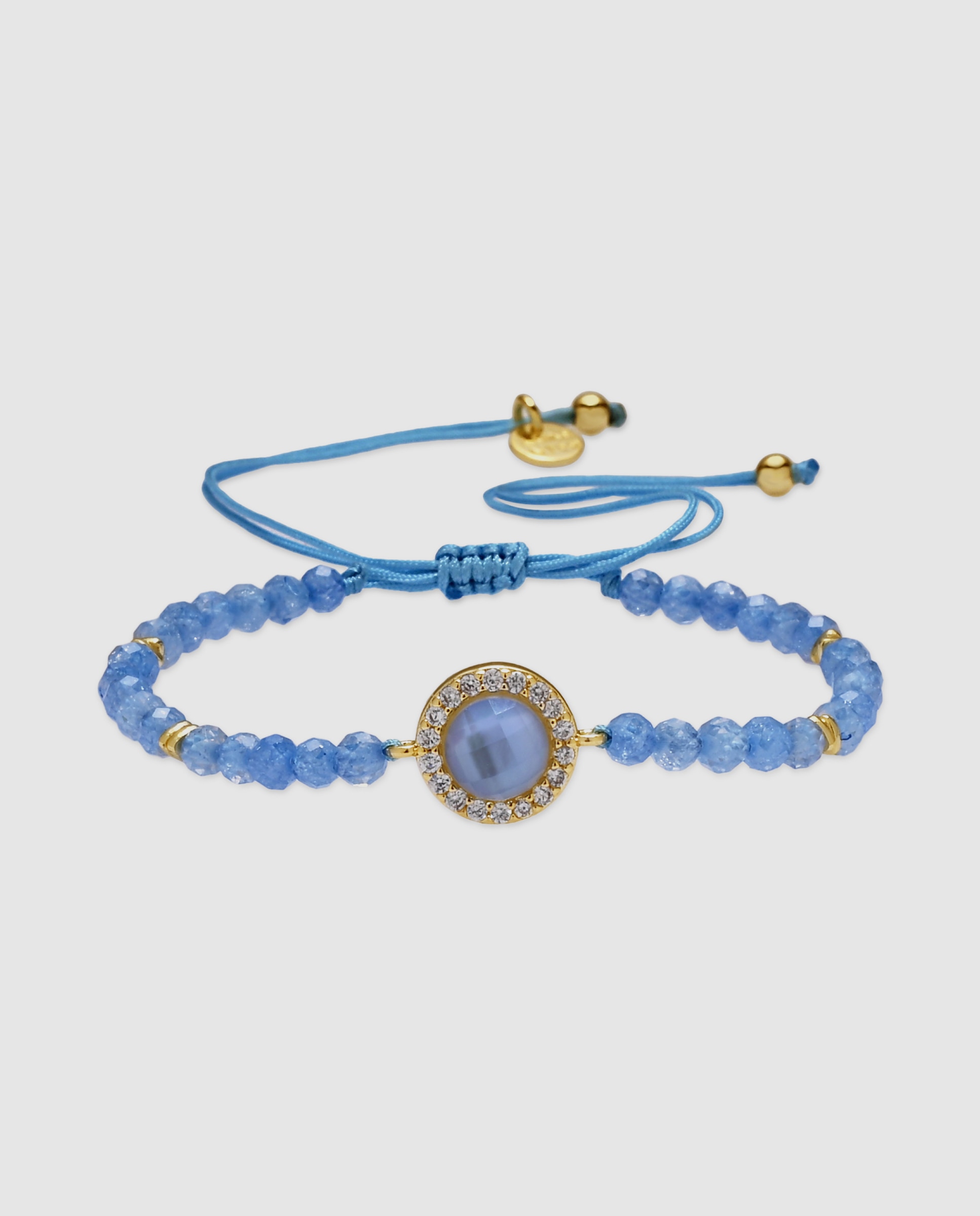 Pulsera africa con doblete acabada en oro de 18k - Luxenter - Azul Azul-1