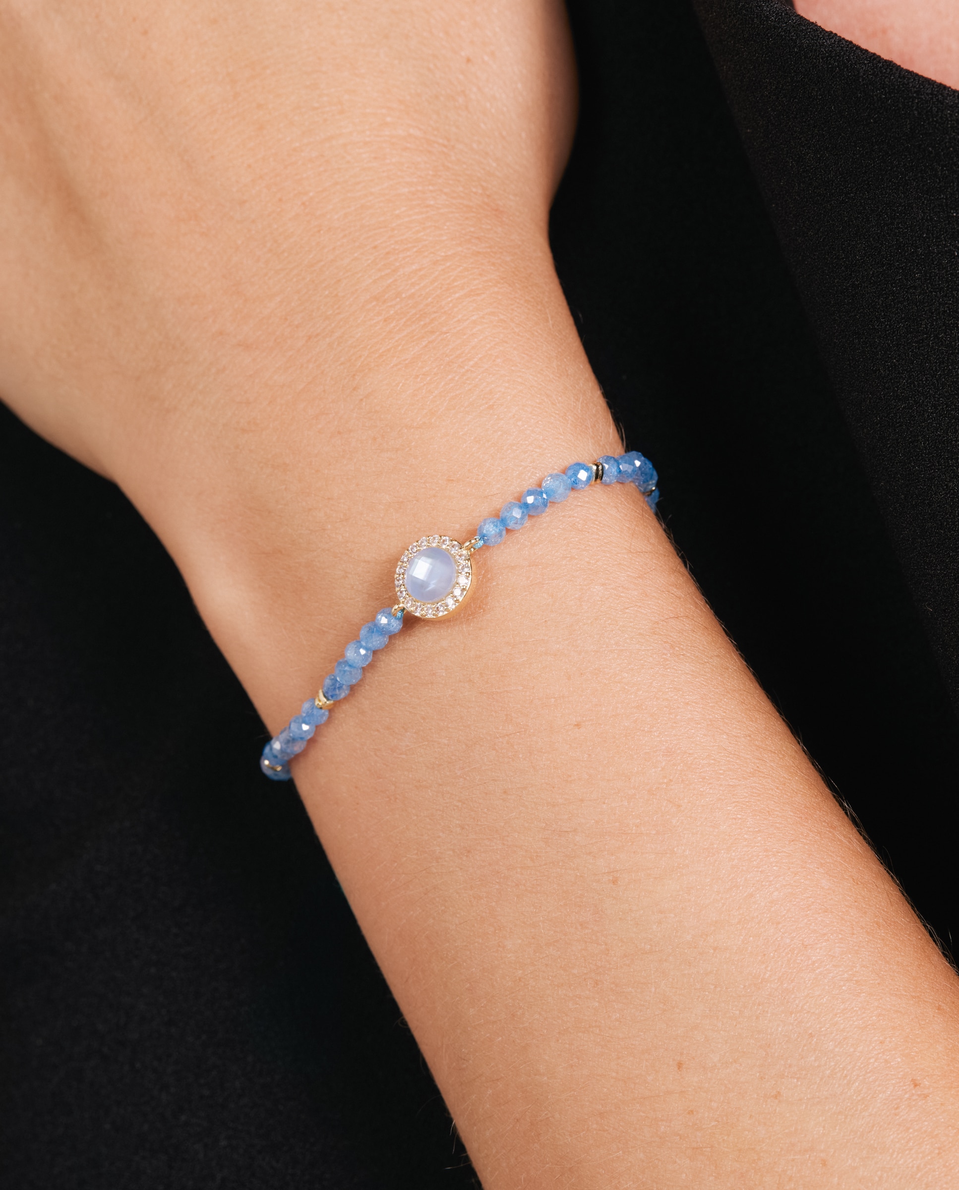 Pulsera africa con doblete acabada en oro de 18k - Luxenter - Azul Azul-4