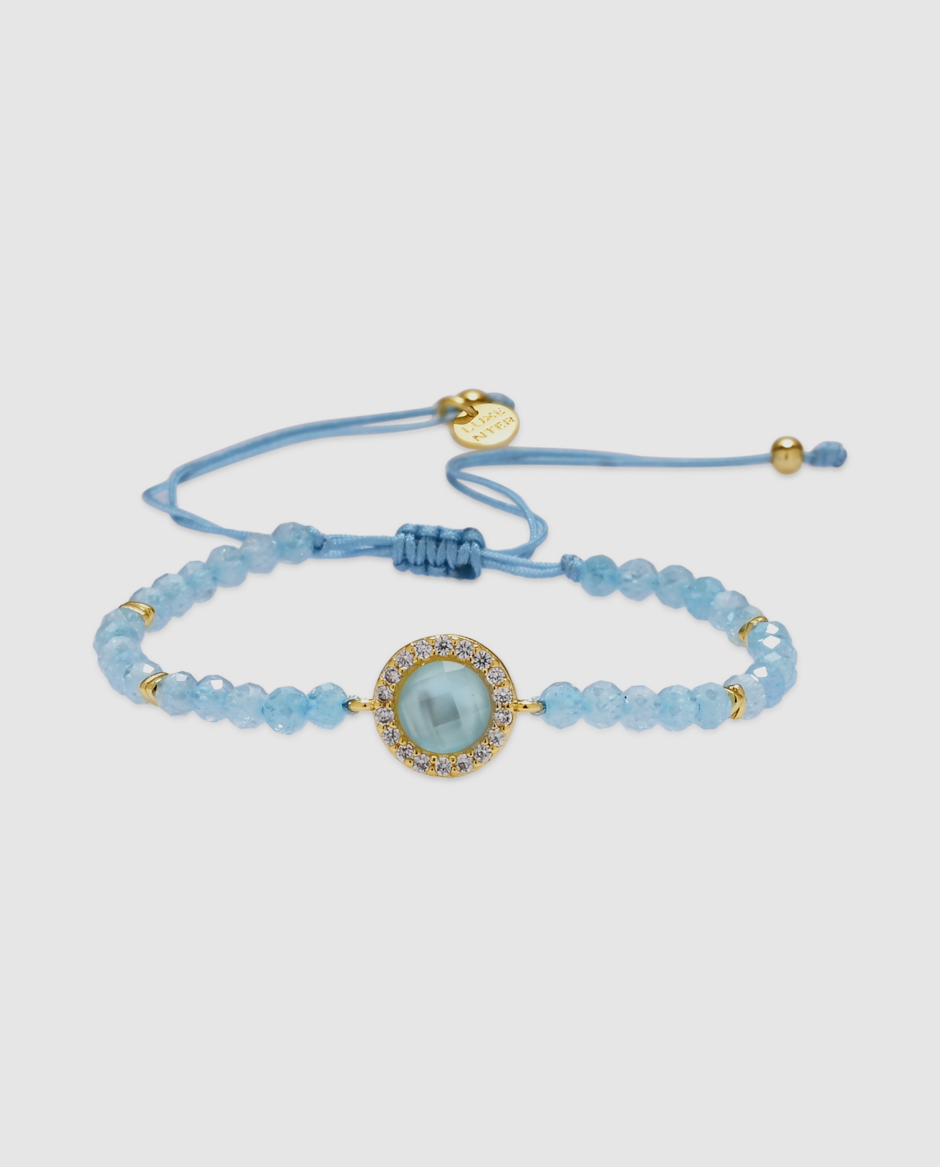 Pulsera africa con doblete acabada en oro de 18k - Luxenter - Azul Azul-1