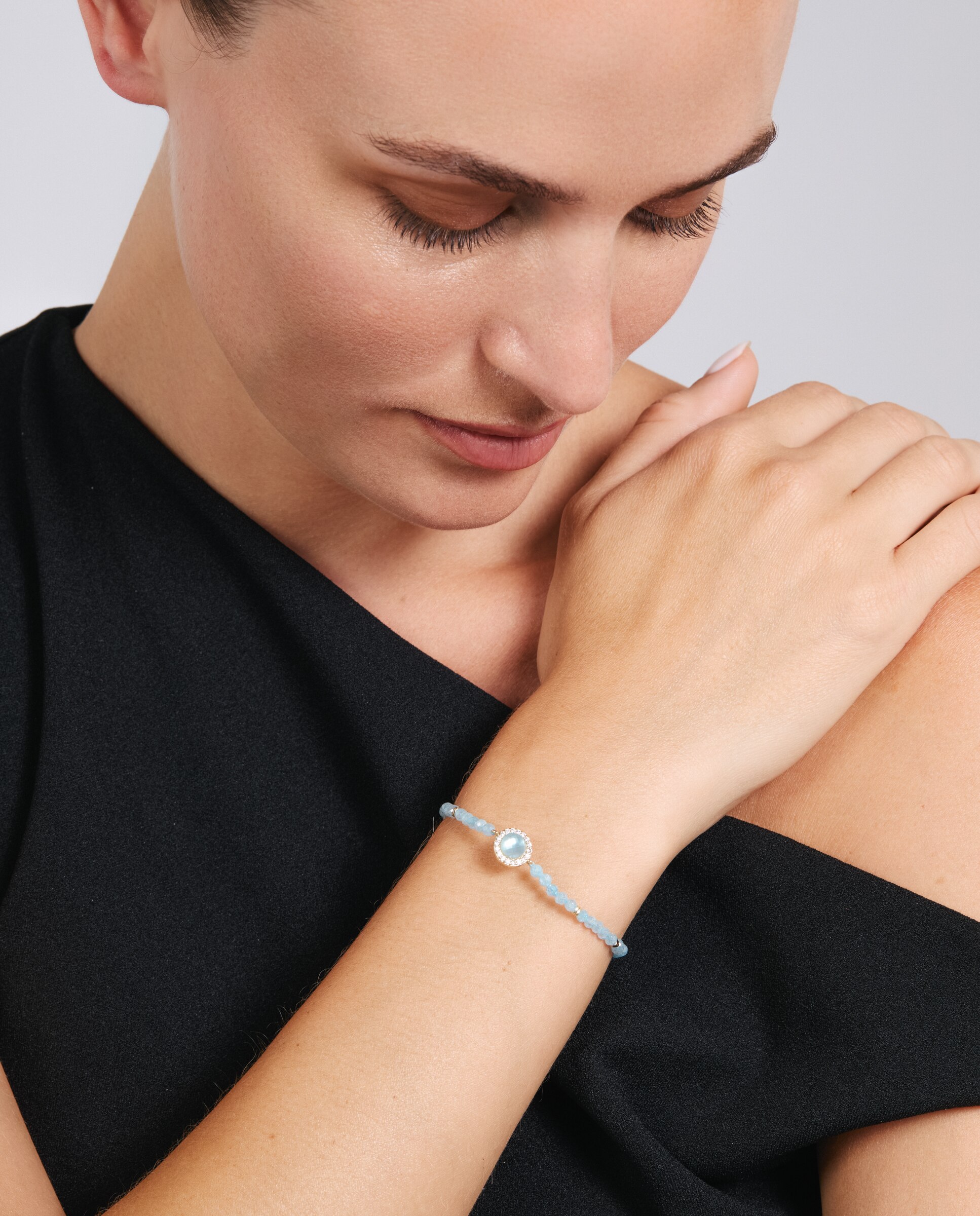 Pulsera africa con doblete acabada en oro de 18k - Luxenter - Azul Azul-2