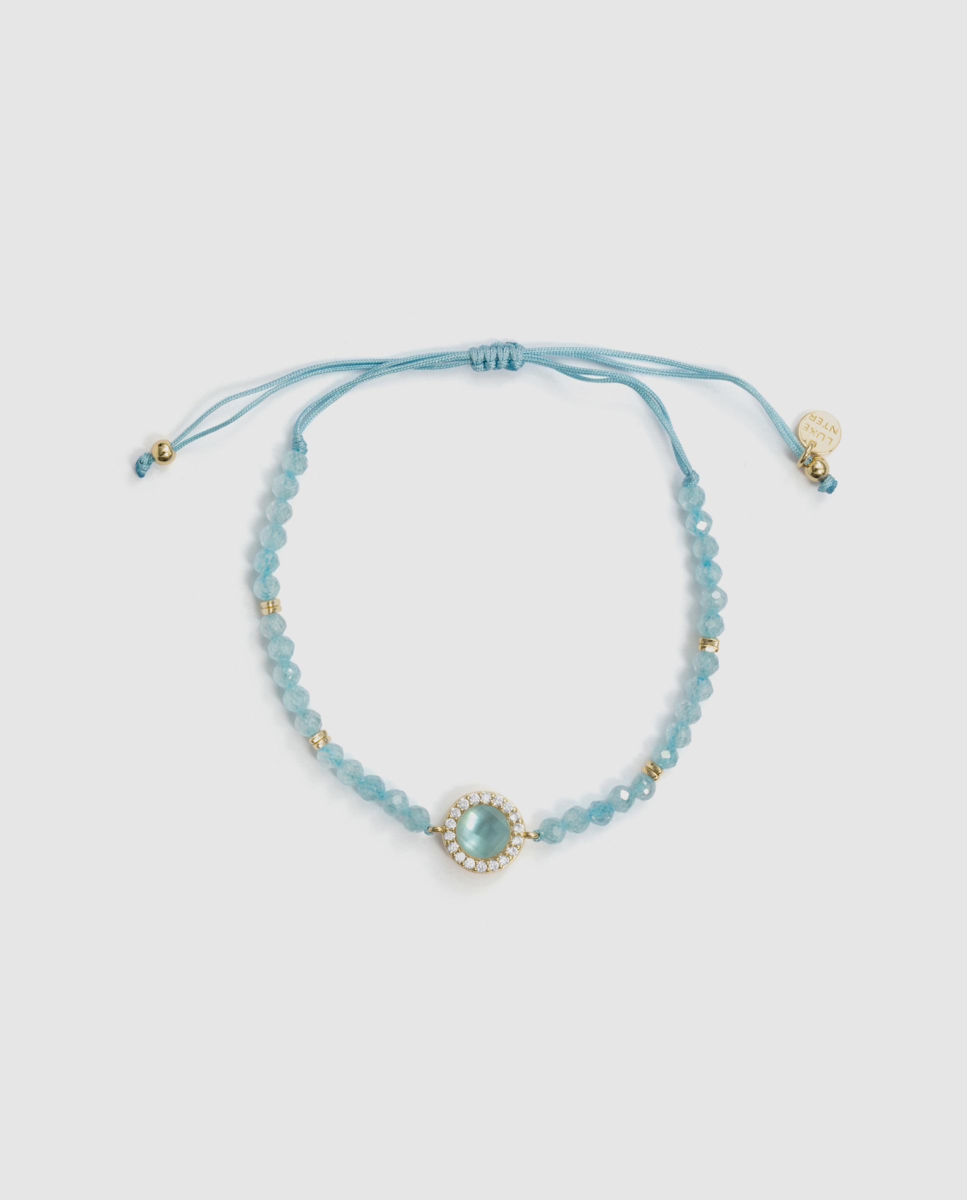 Pulsera africa con doblete acabada en oro de 18k - Luxenter - Azul Azul-3