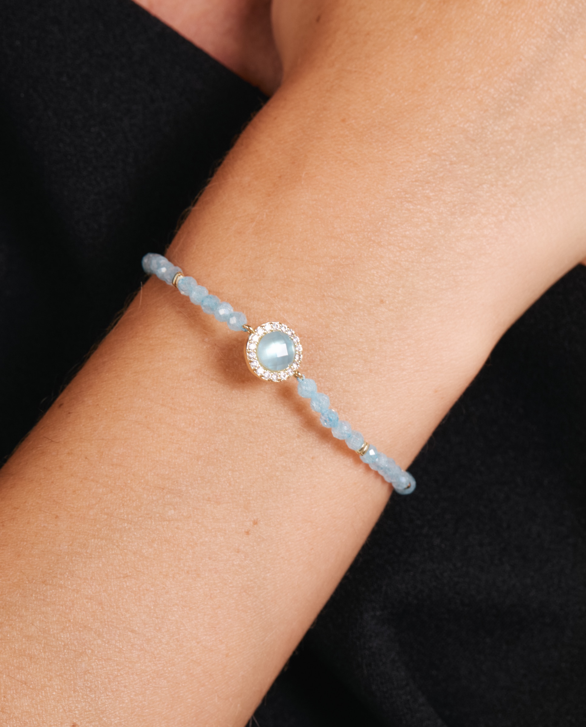 Pulsera africa con doblete acabada en oro de 18k - Luxenter - Azul Azul-4