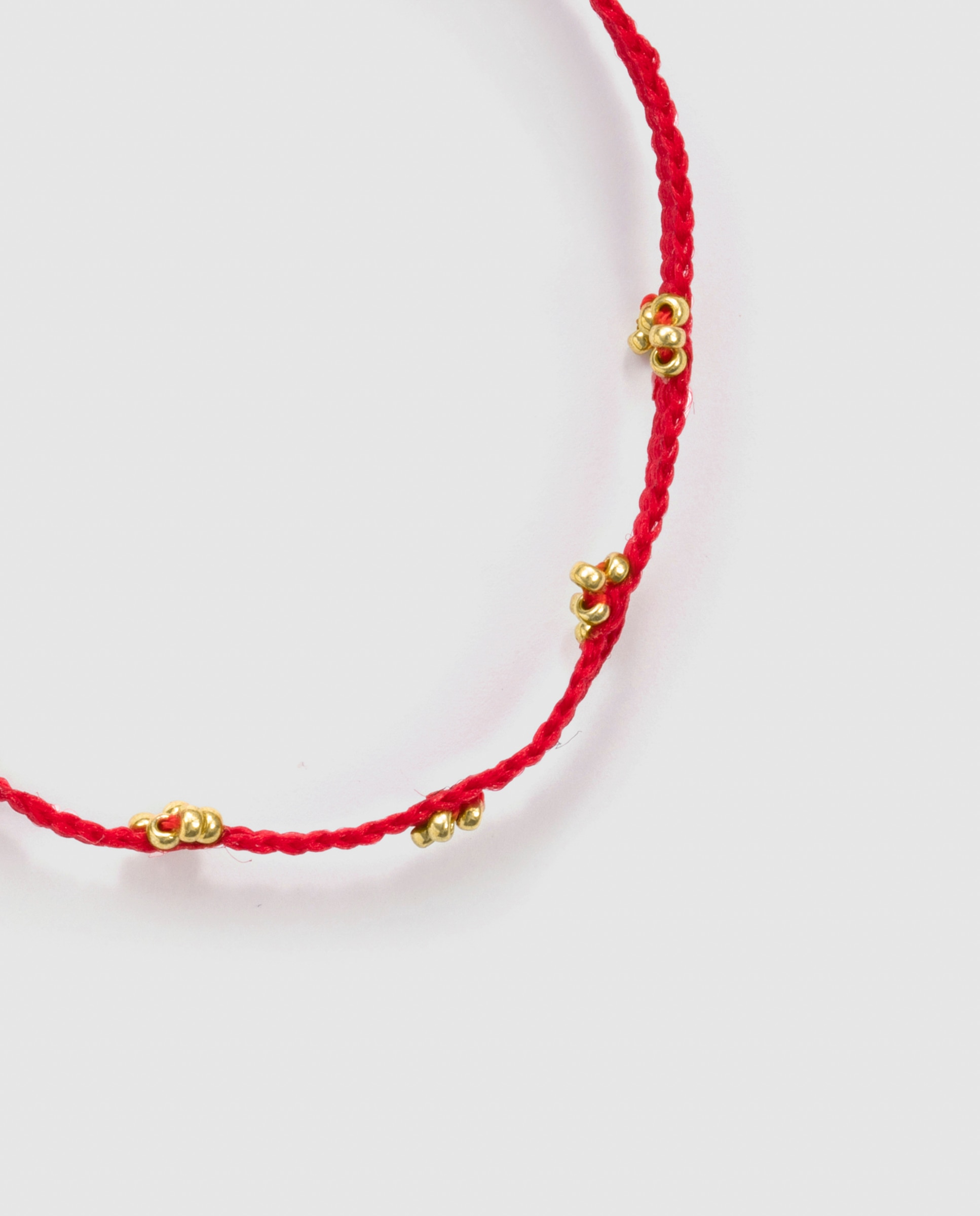 Pulsera africa con algodón acabada en oro de 18k - Luxenter - Rojo Rojo-6