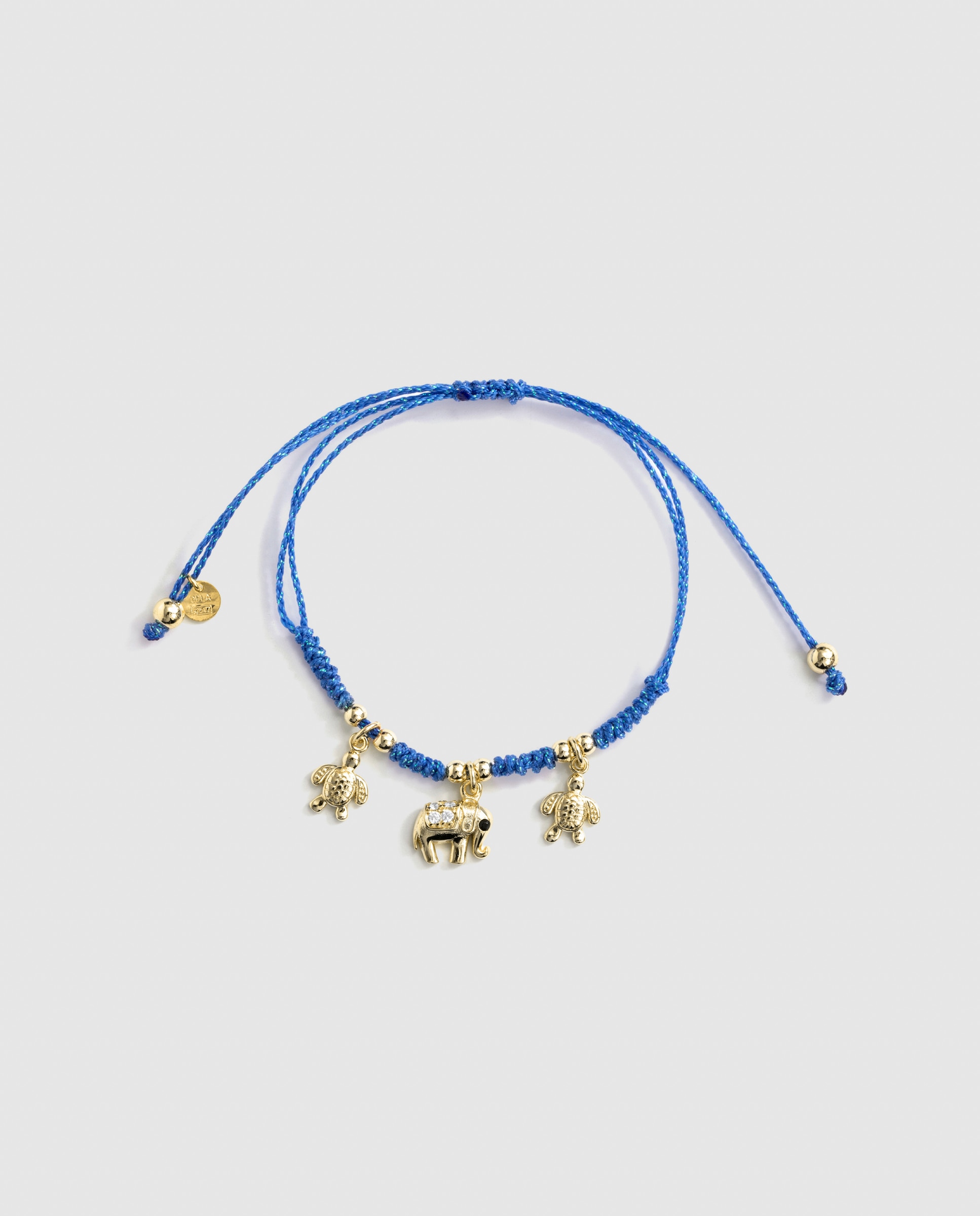 Pulsera africa con circonita acabada en oro de 18k - Luxenter - Azul Azul-3