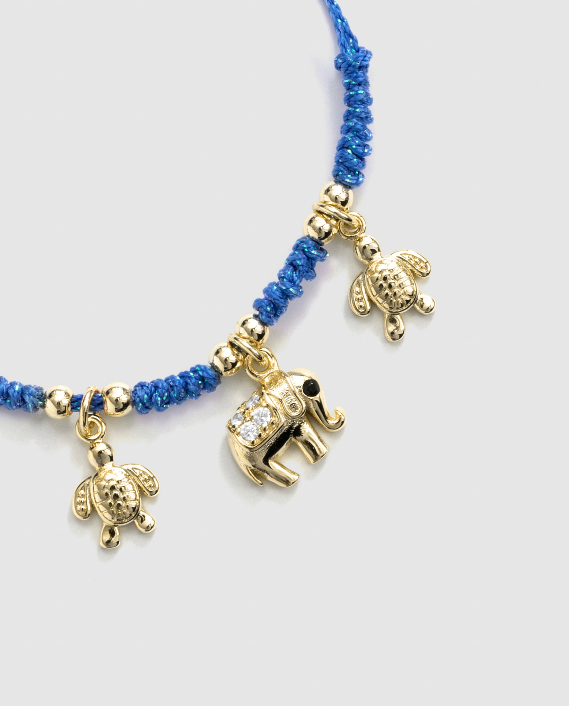 Pulsera africa con circonita acabada en oro de 18k - Luxenter - Azul Azul-6