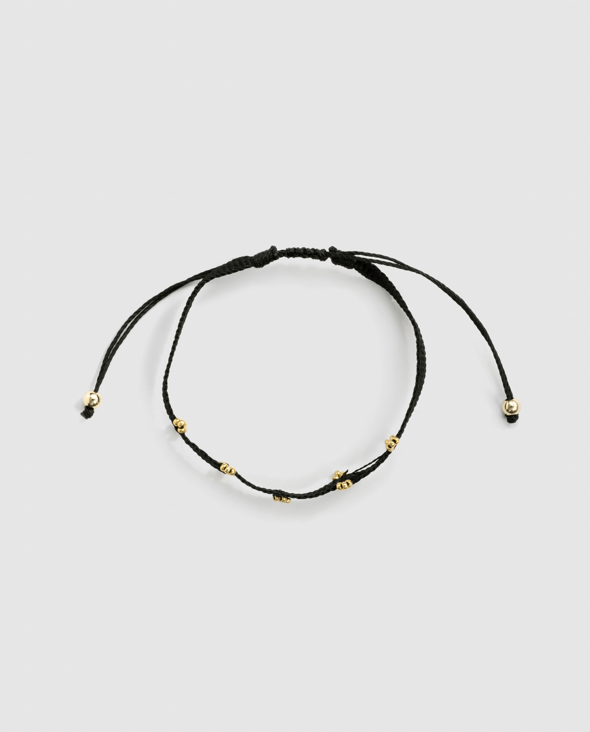 Pulsera africa con algodón acabada en oro de 18k - Luxenter - Negro Negro-3
