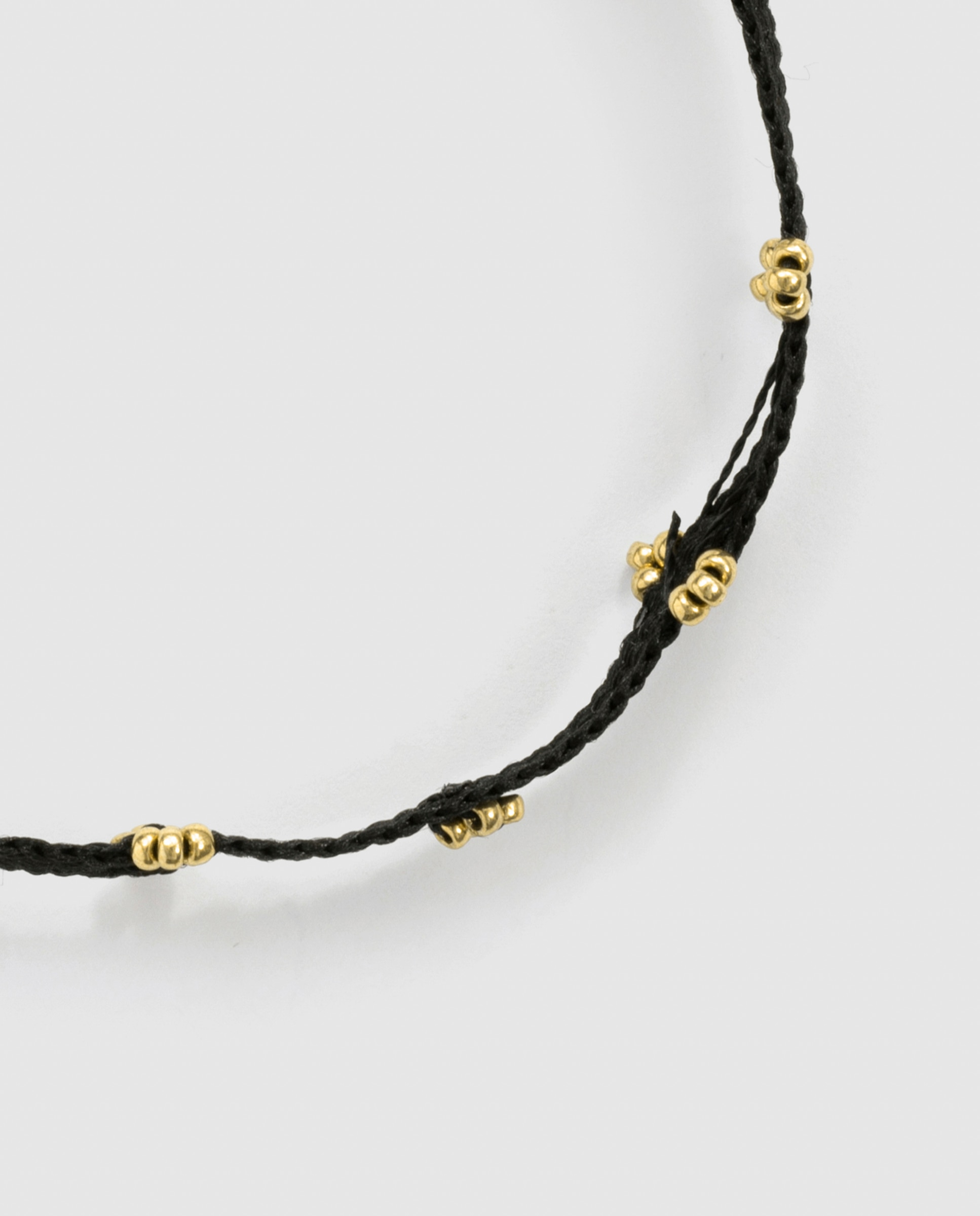 Pulsera africa con algodón acabada en oro de 18k - Luxenter - Negro Negro-6
