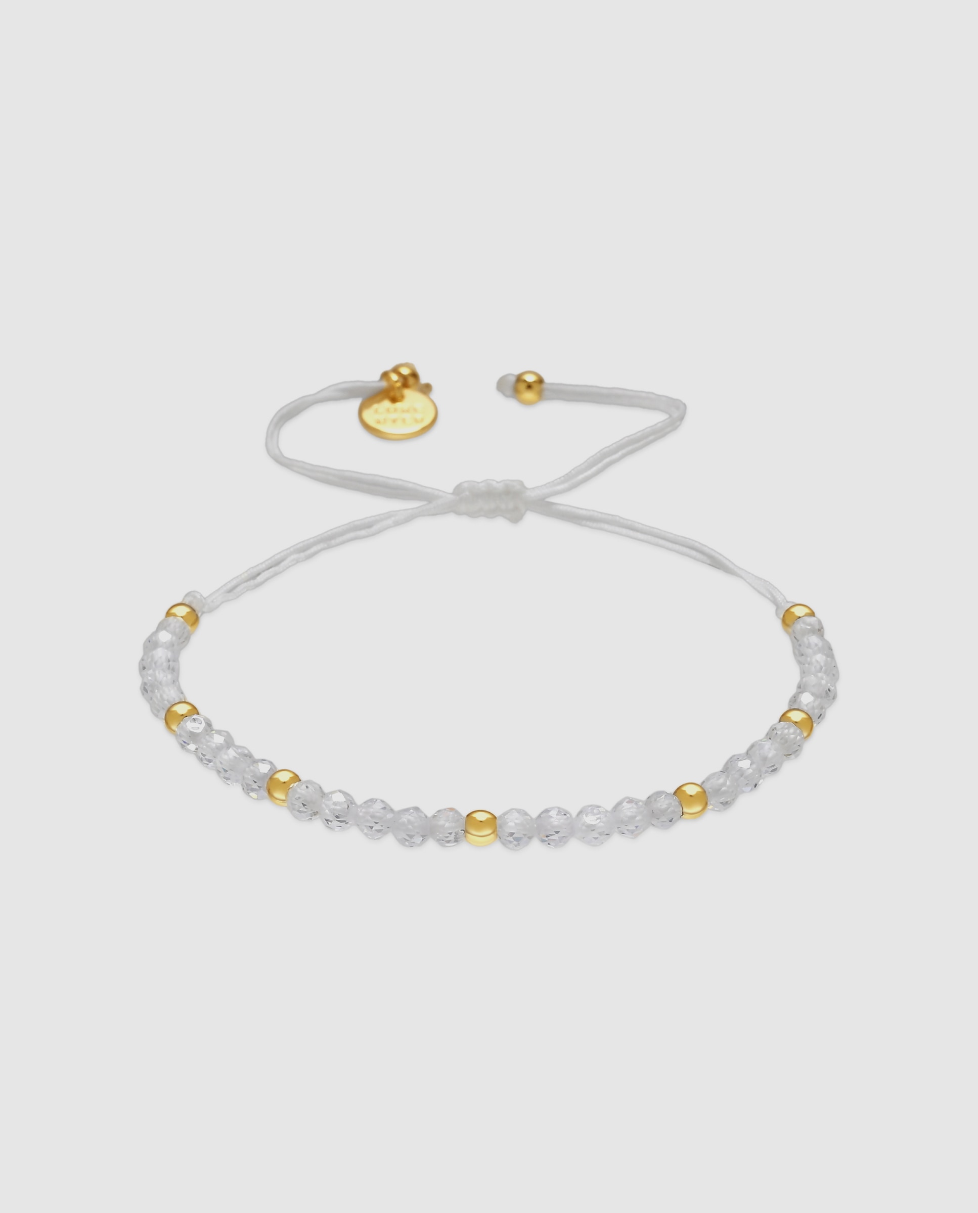 Pulsera africa con circonita acabada en oro de 18k - Luxenter - Blanco Blanco-1