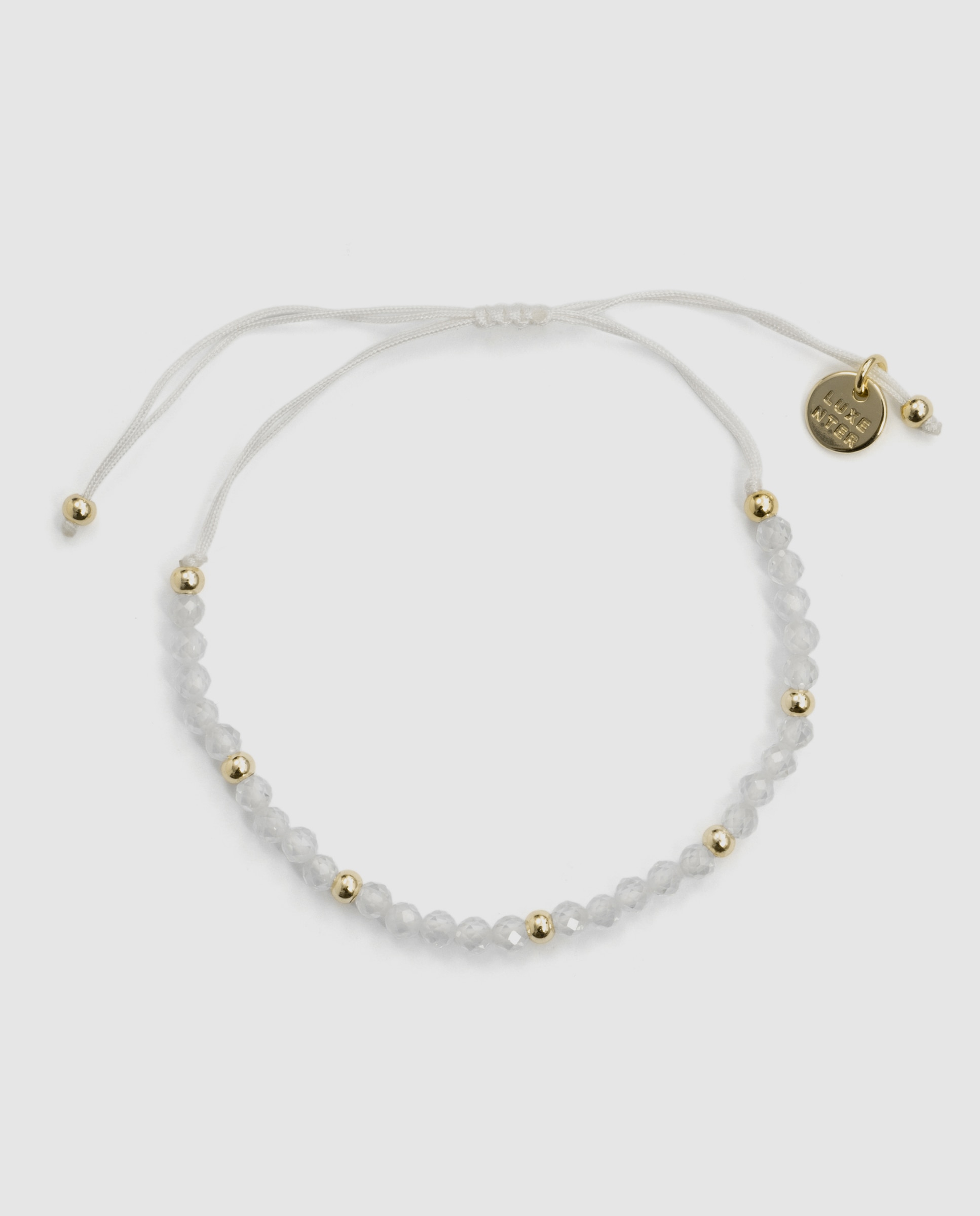 Pulsera africa con circonita acabada en oro de 18k - Luxenter - Blanco Blanco-3
