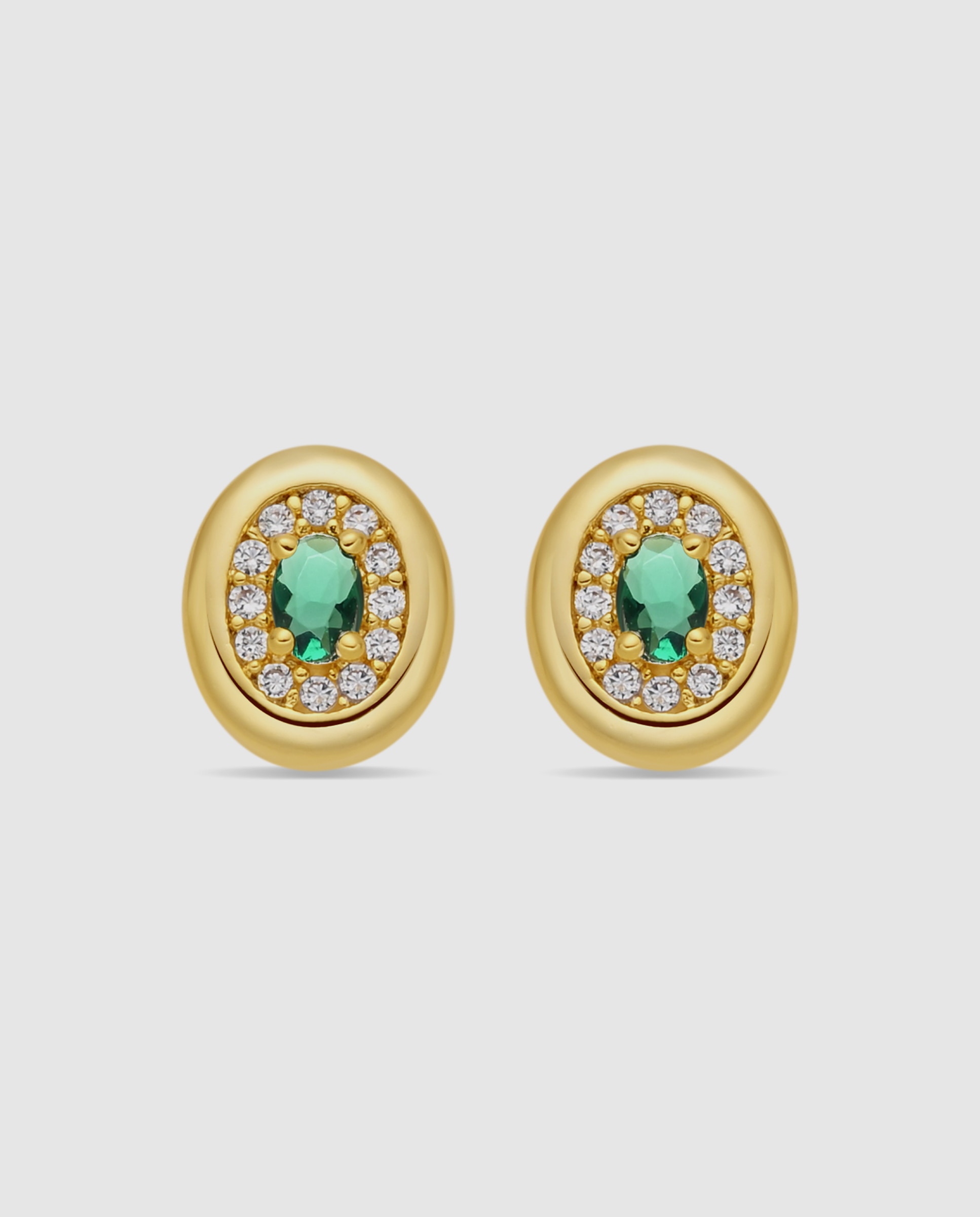 Pendientes africa con circonita esmeralda acabados en oro de 18k - Luxenter - Verde Verde-1