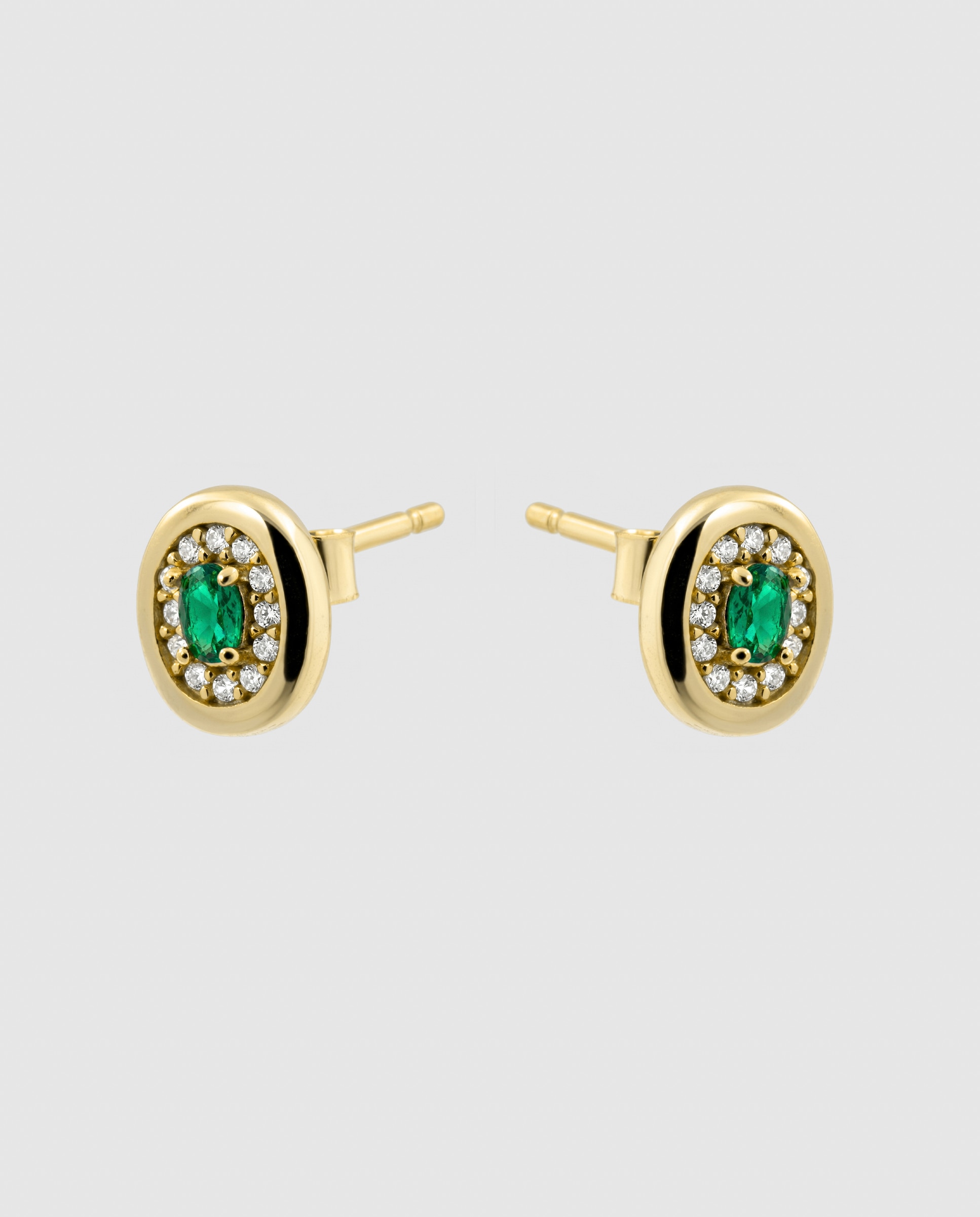 Pendientes africa con circonita esmeralda acabados en oro de 18k - Luxenter - Verde Verde-3