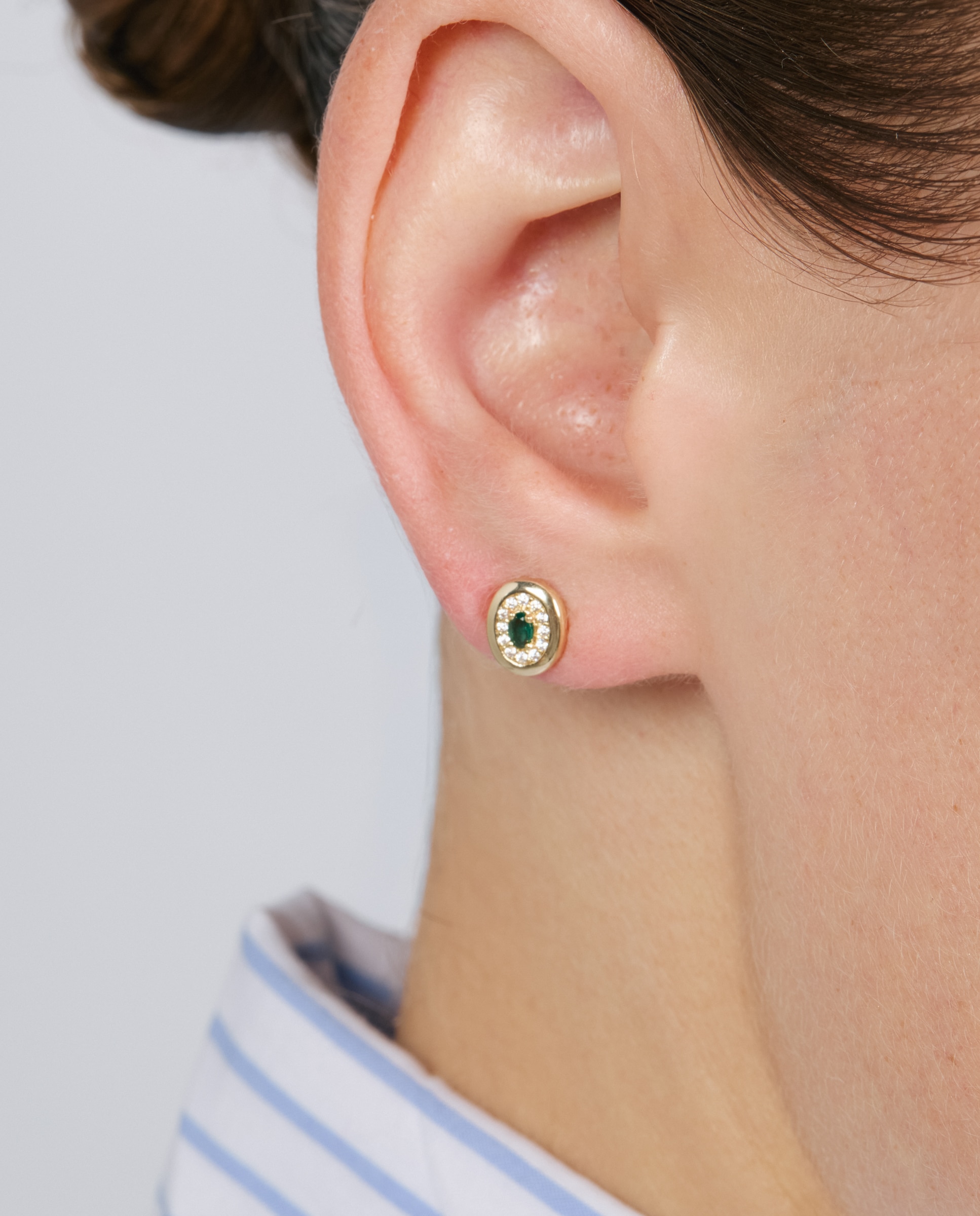 Pendientes africa con circonita esmeralda acabados en oro de 18k - Luxenter - Verde Verde-4