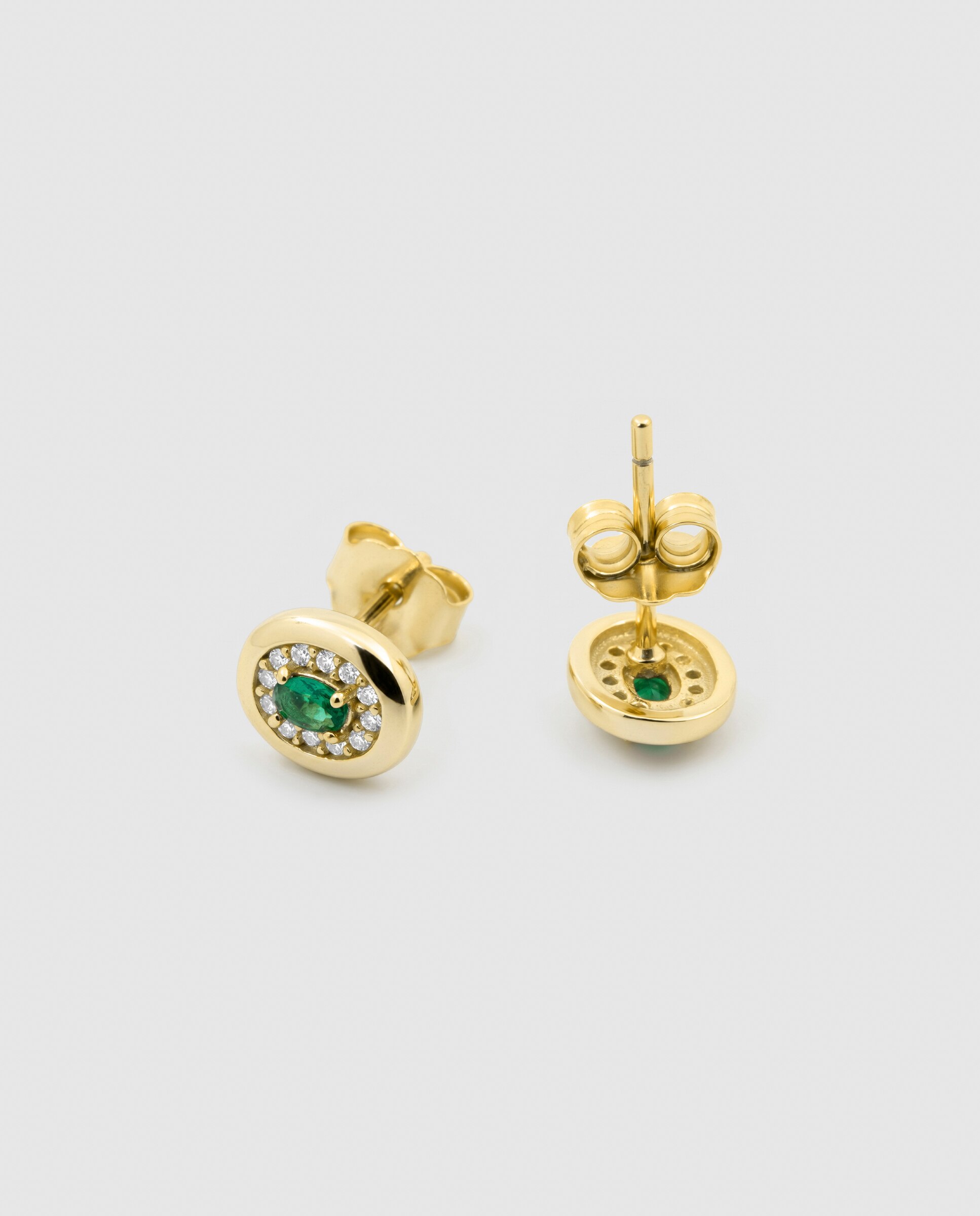 Pendientes africa con circonita esmeralda acabados en oro de 18k - Luxenter - Verde Verde-6