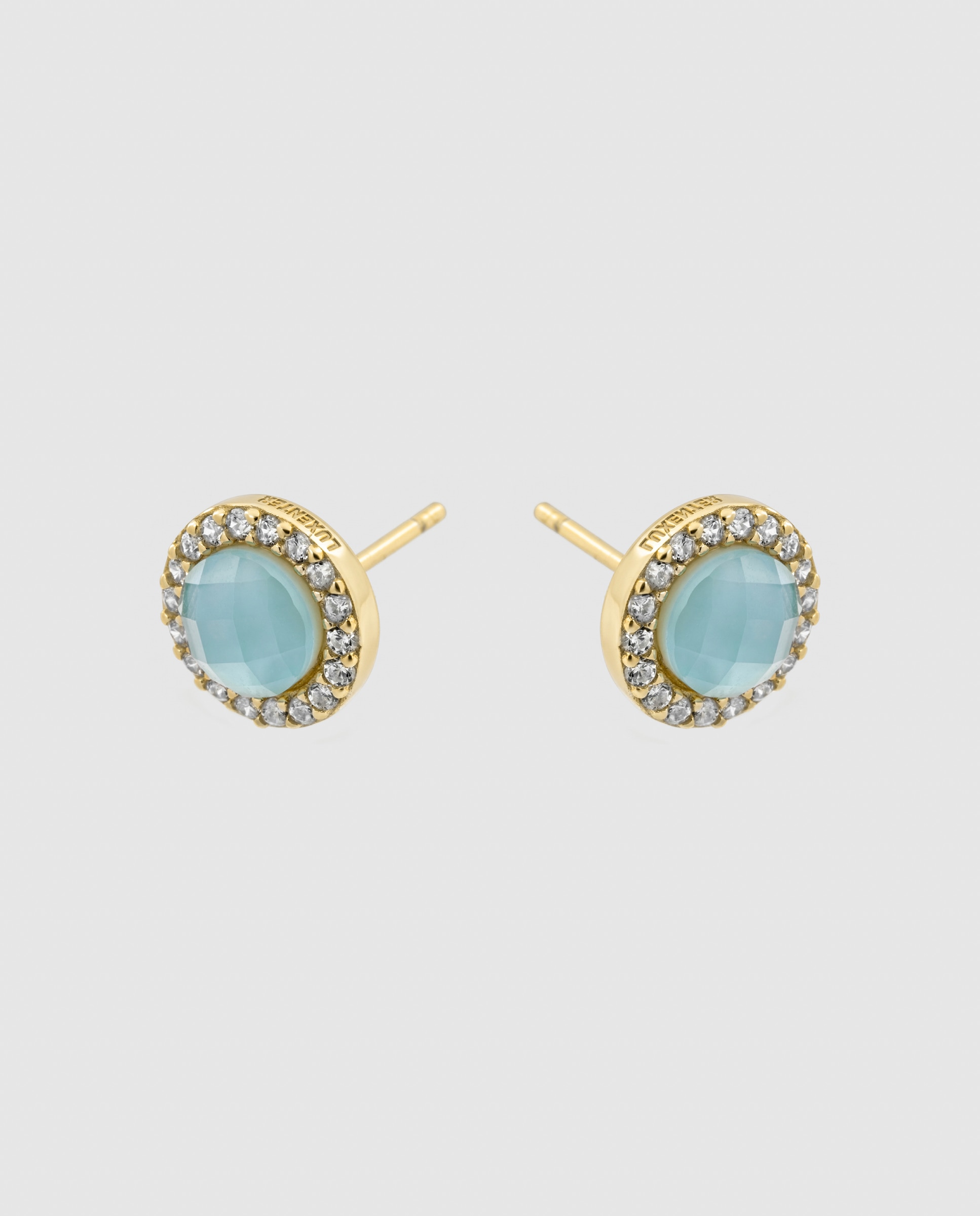 Pendientes africa con doblete acabados en oro de 18k - Luxenter - Azul Azul-3