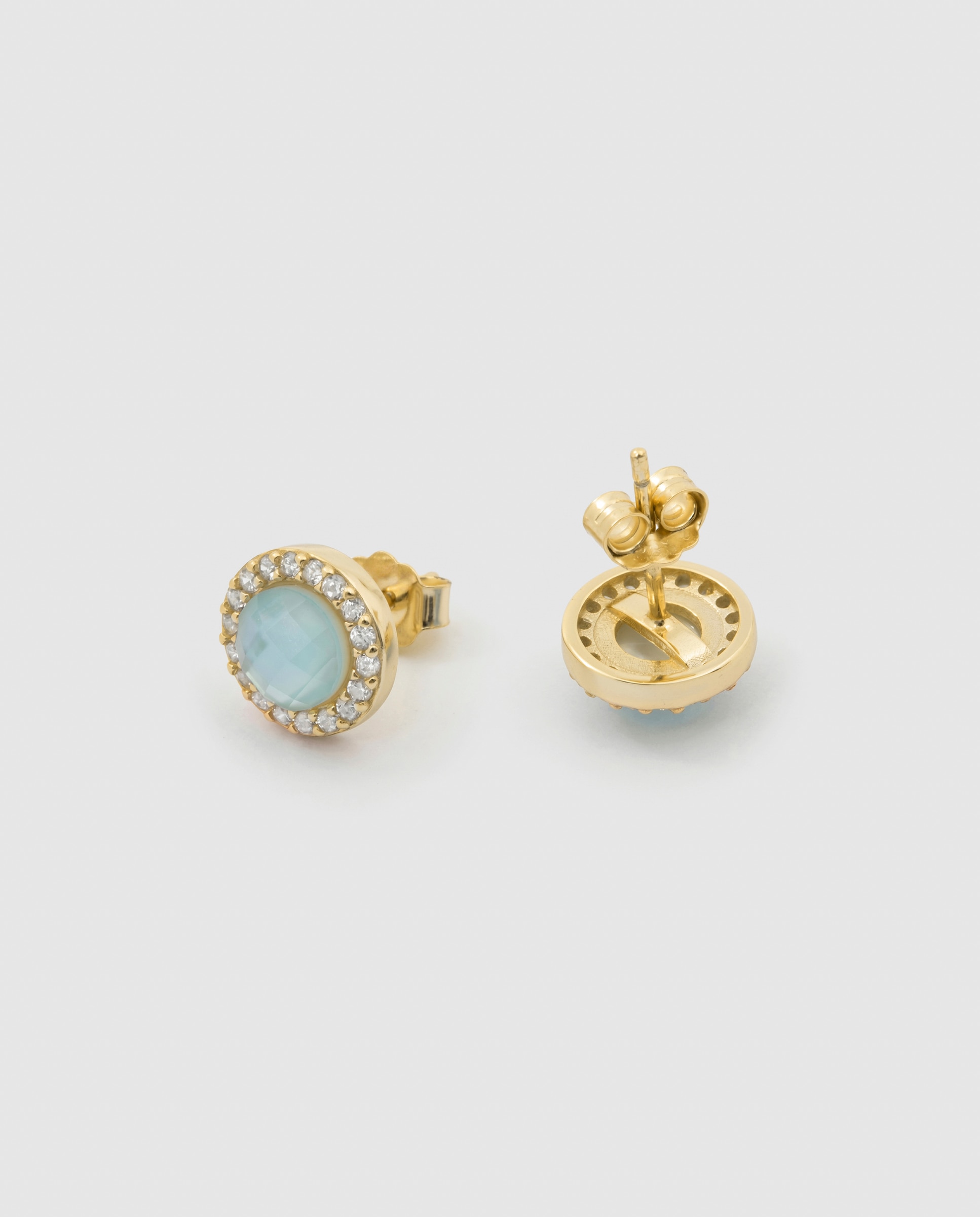 Pendientes africa con doblete acabados en oro de 18k - Luxenter - Azul Azul-6