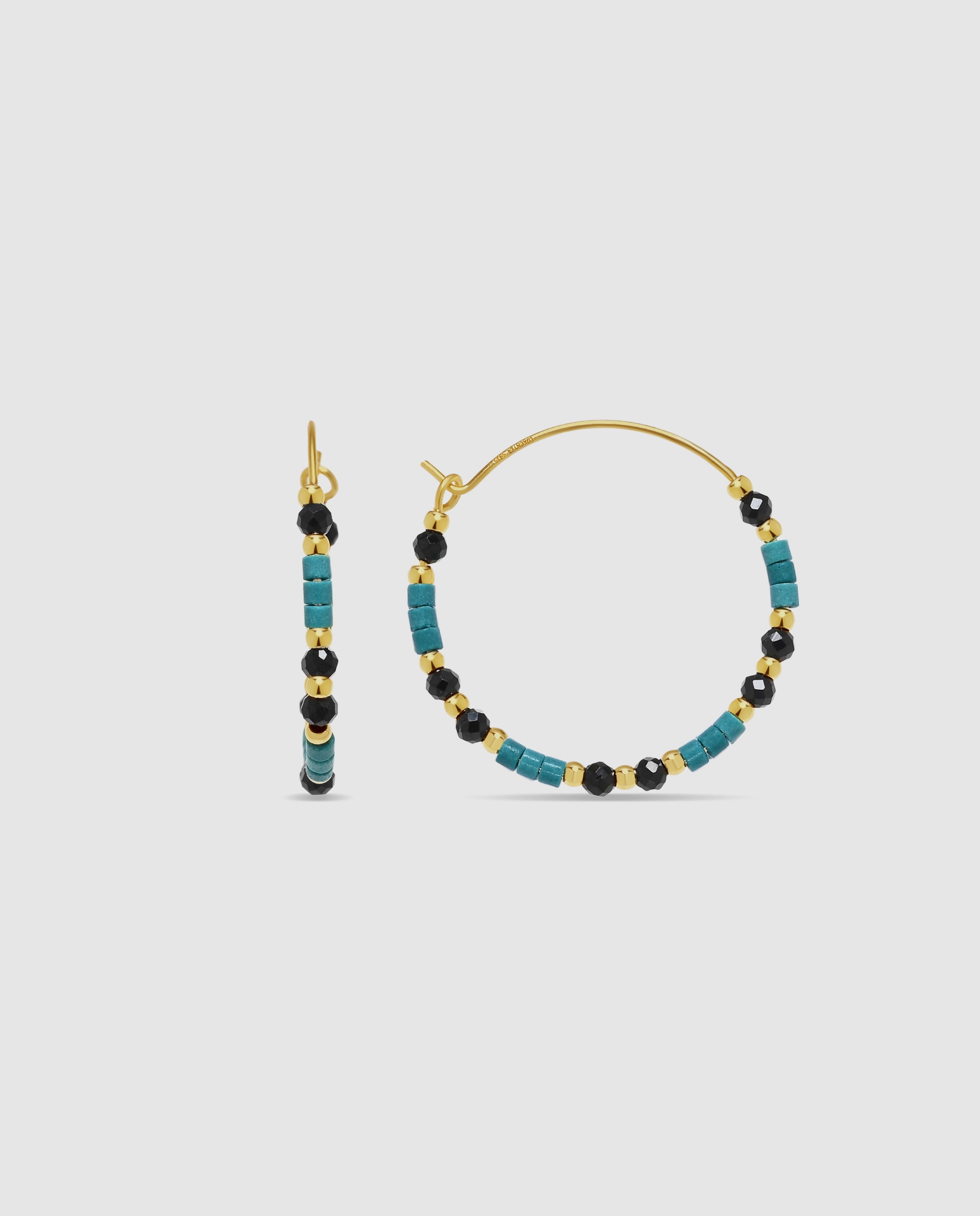 Pendientes africa con acabados en oro de 18k - Luxenter - Azul Azul-1